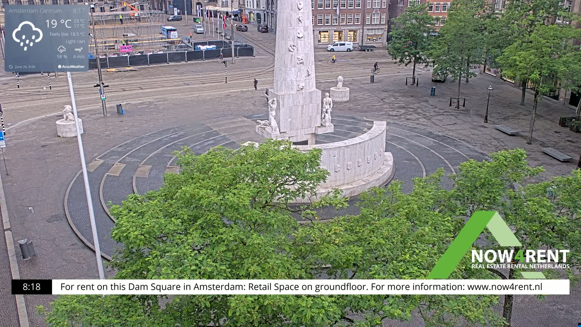 Amsterdam De Dam Square Live Cam - North Holland, Netherlands