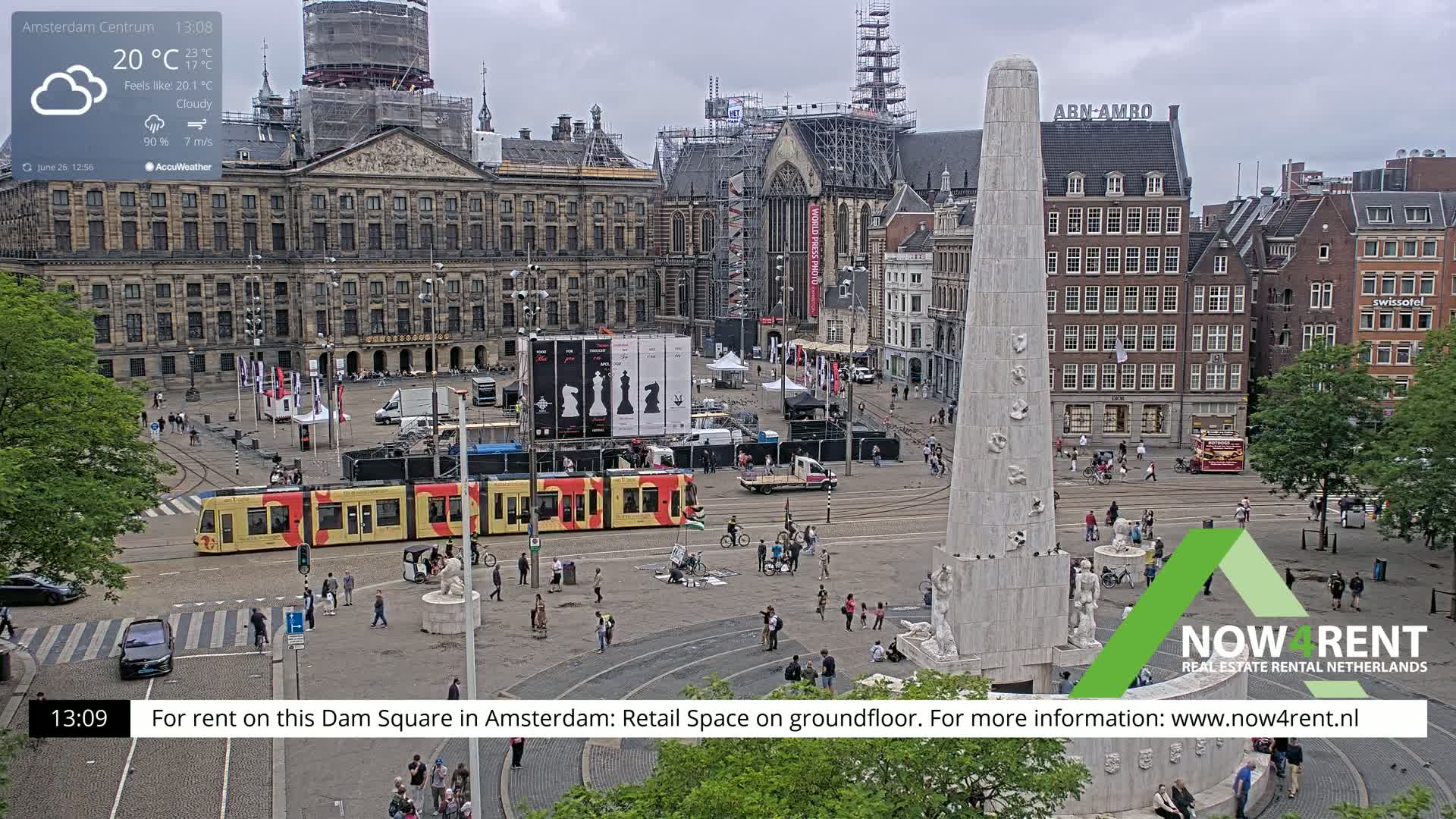 Amsterdam De Dam Square Live Cam - North Holland, Netherlands
