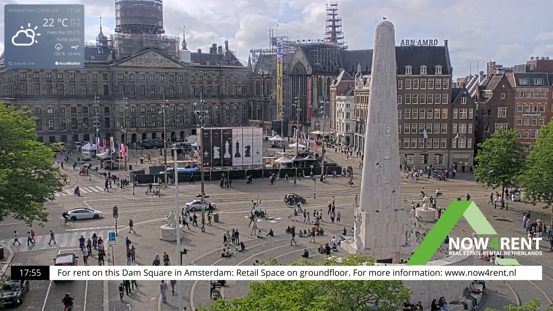 Amsterdam De Dam Square Live Cam - North Holland, Netherlands