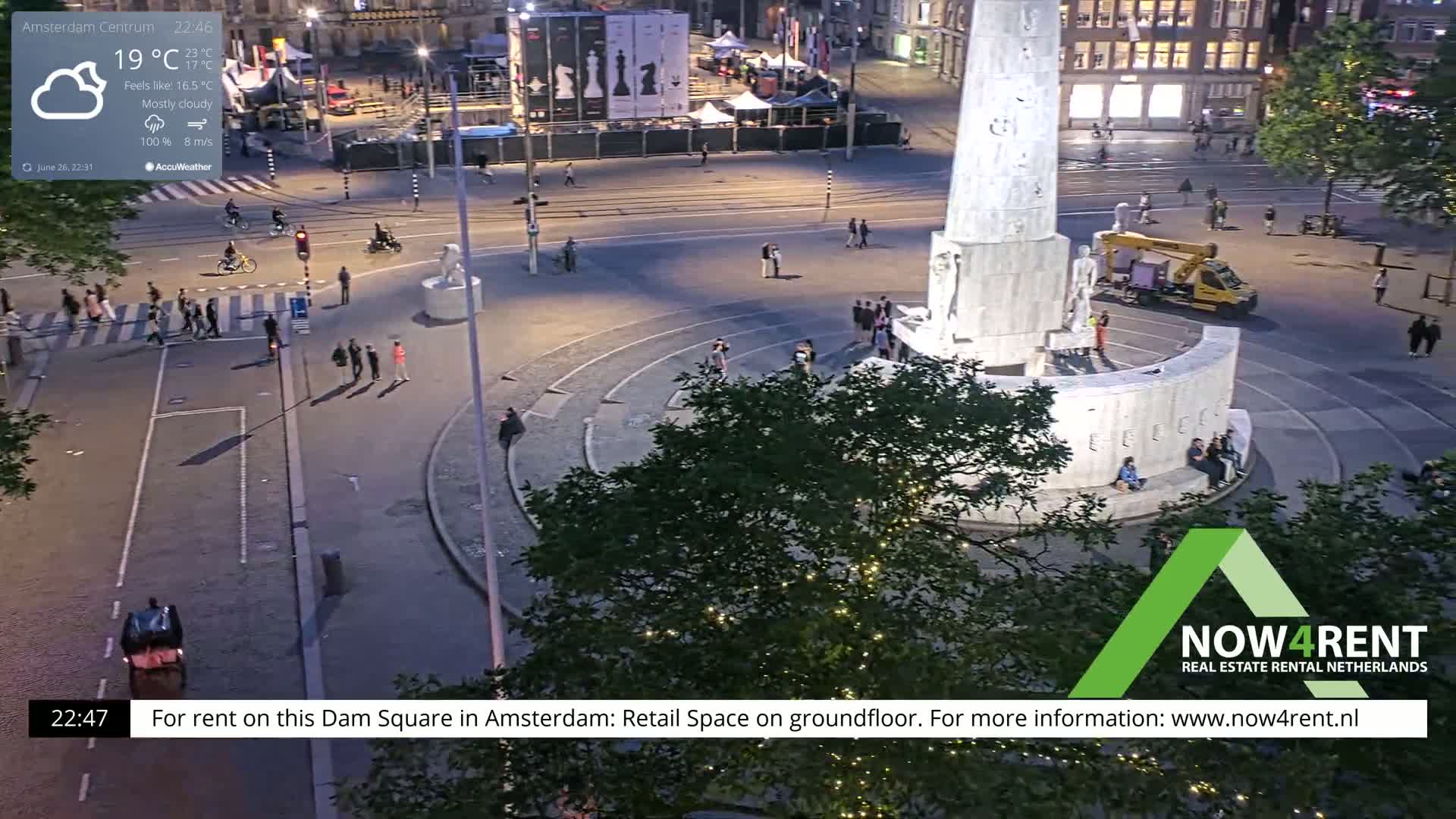 Amsterdam De Dam Square Live Cam - North Holland, Netherlands