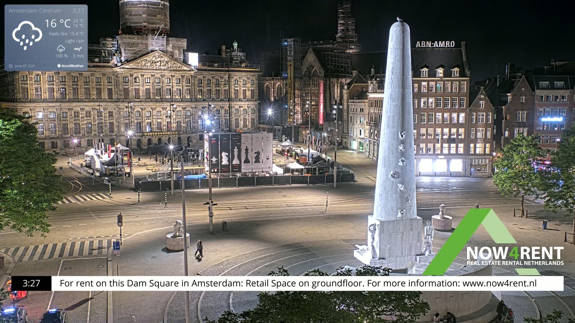 Amsterdam De Dam Square Live Cam - North Holland, Netherlands