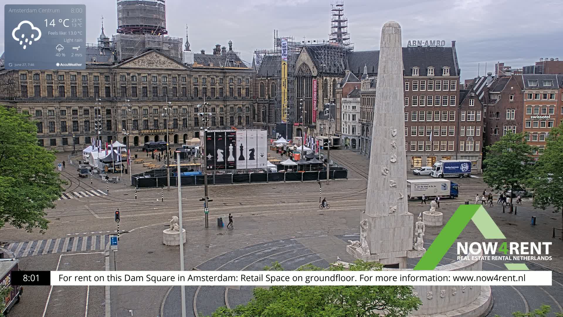 Amsterdam De Dam Square Live Cam - North Holland, Netherlands