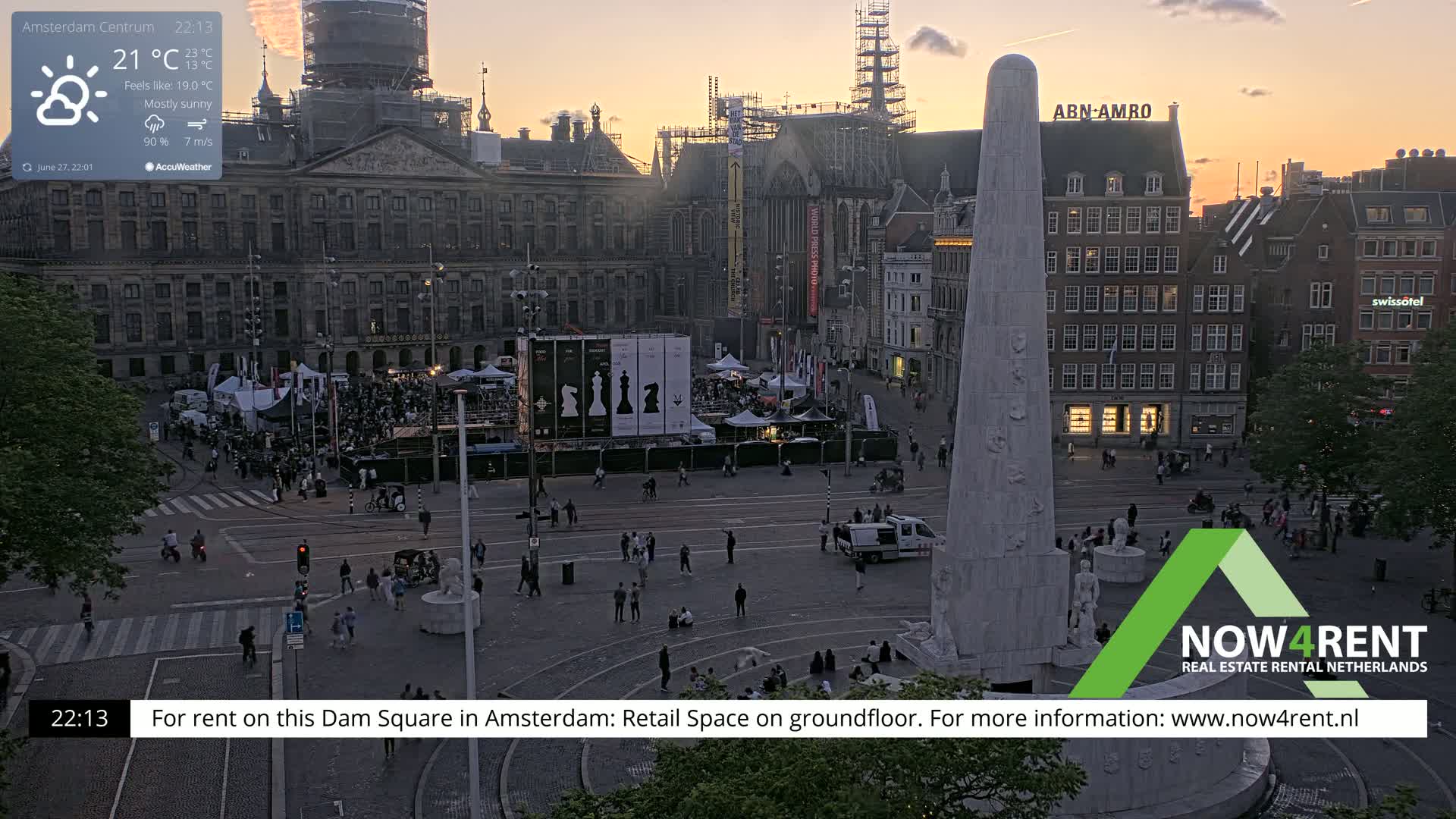 Amsterdam De Dam Square Live Cam - North Holland, Netherlands