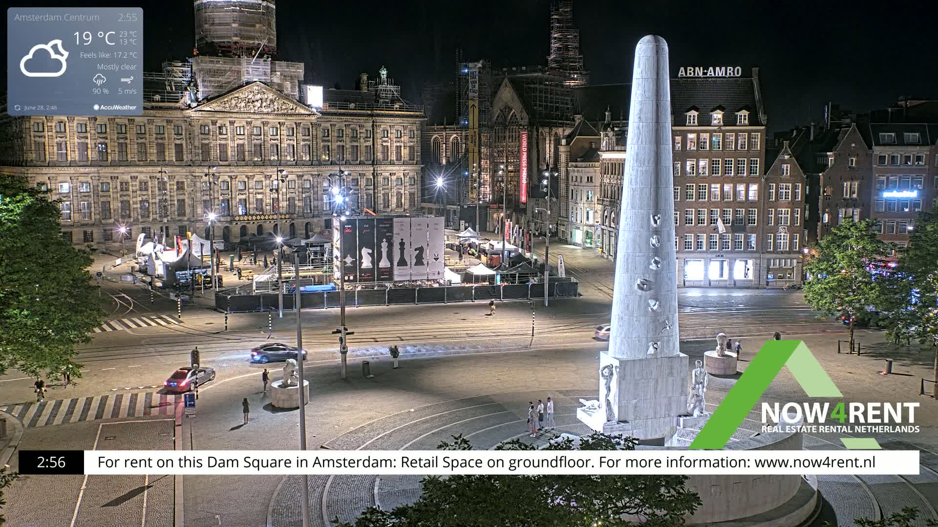 Amsterdam De Dam Square Live Cam - North Holland, Netherlands