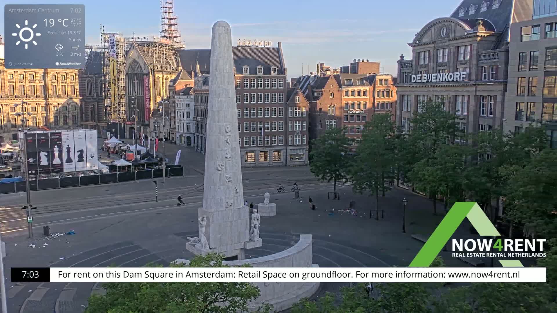 Amsterdam De Dam Square Live Cam - North Holland, Netherlands