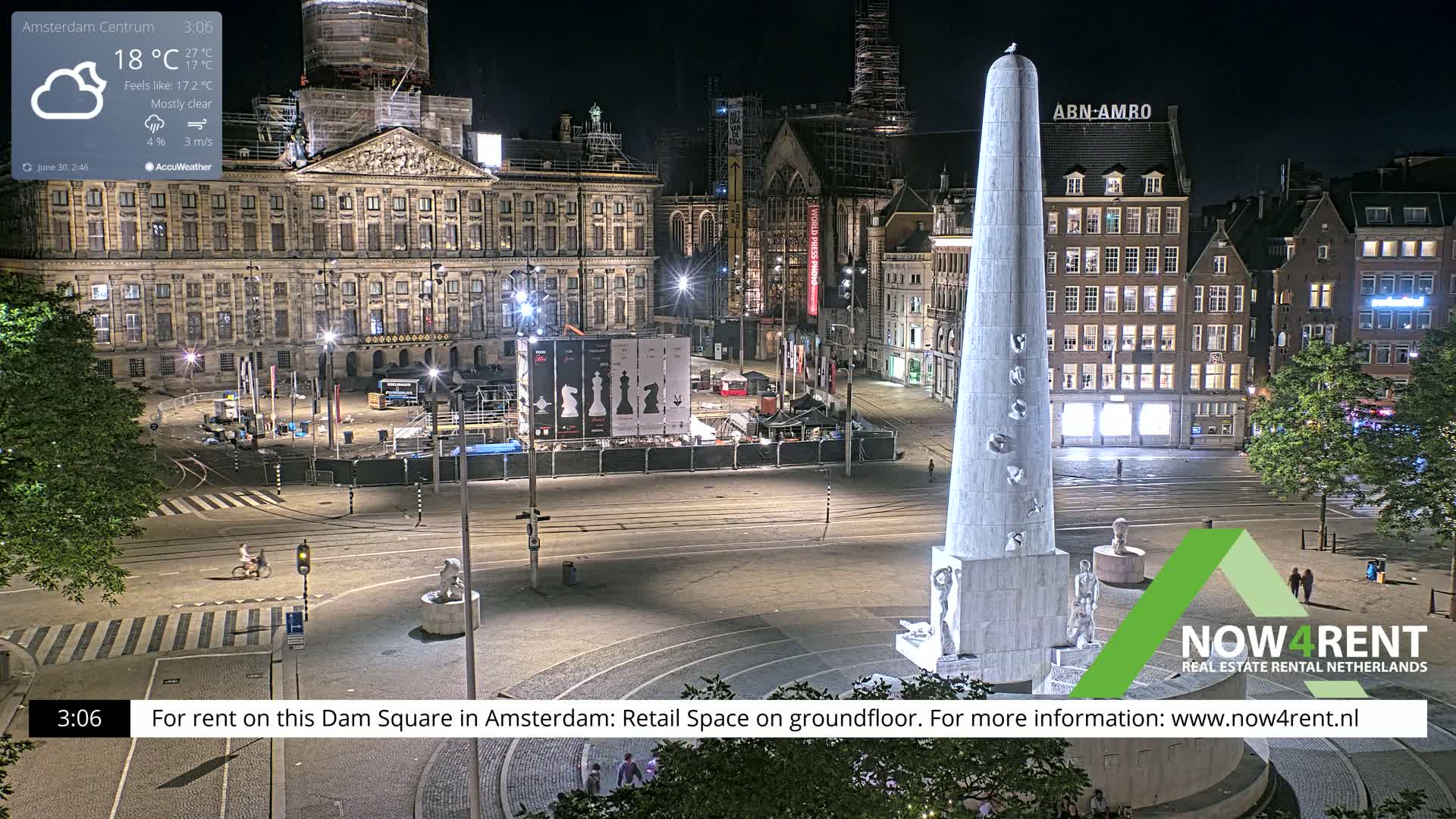 Amsterdam De Dam Square Live Cam - North Holland, Netherlands