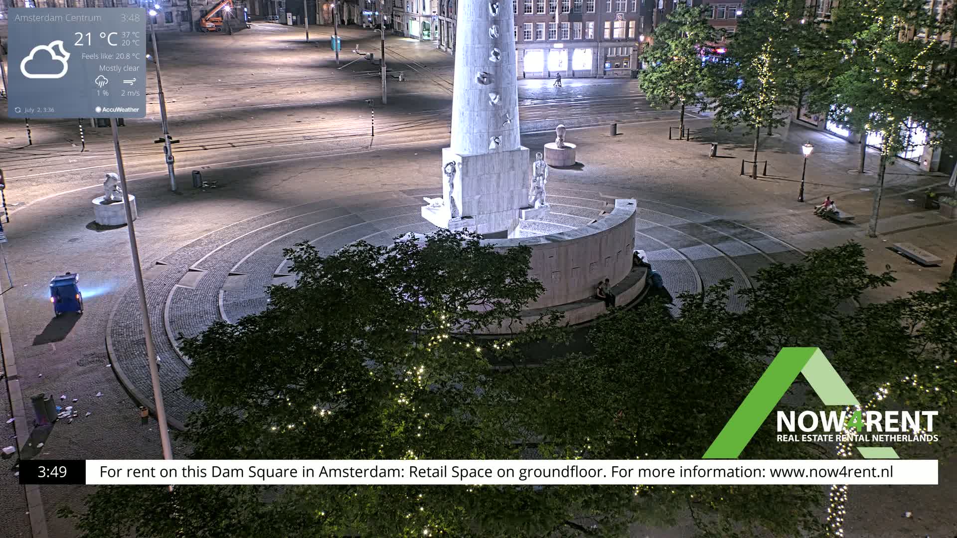 Amsterdam De Dam Square Live Cam - North Holland, Netherlands