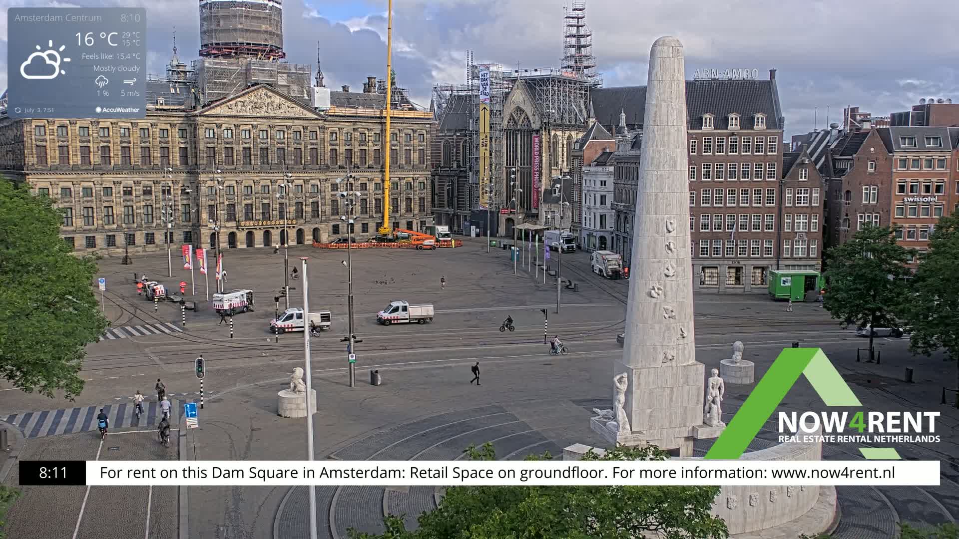 Amsterdam De Dam Square Live Cam - North Holland, Netherlands