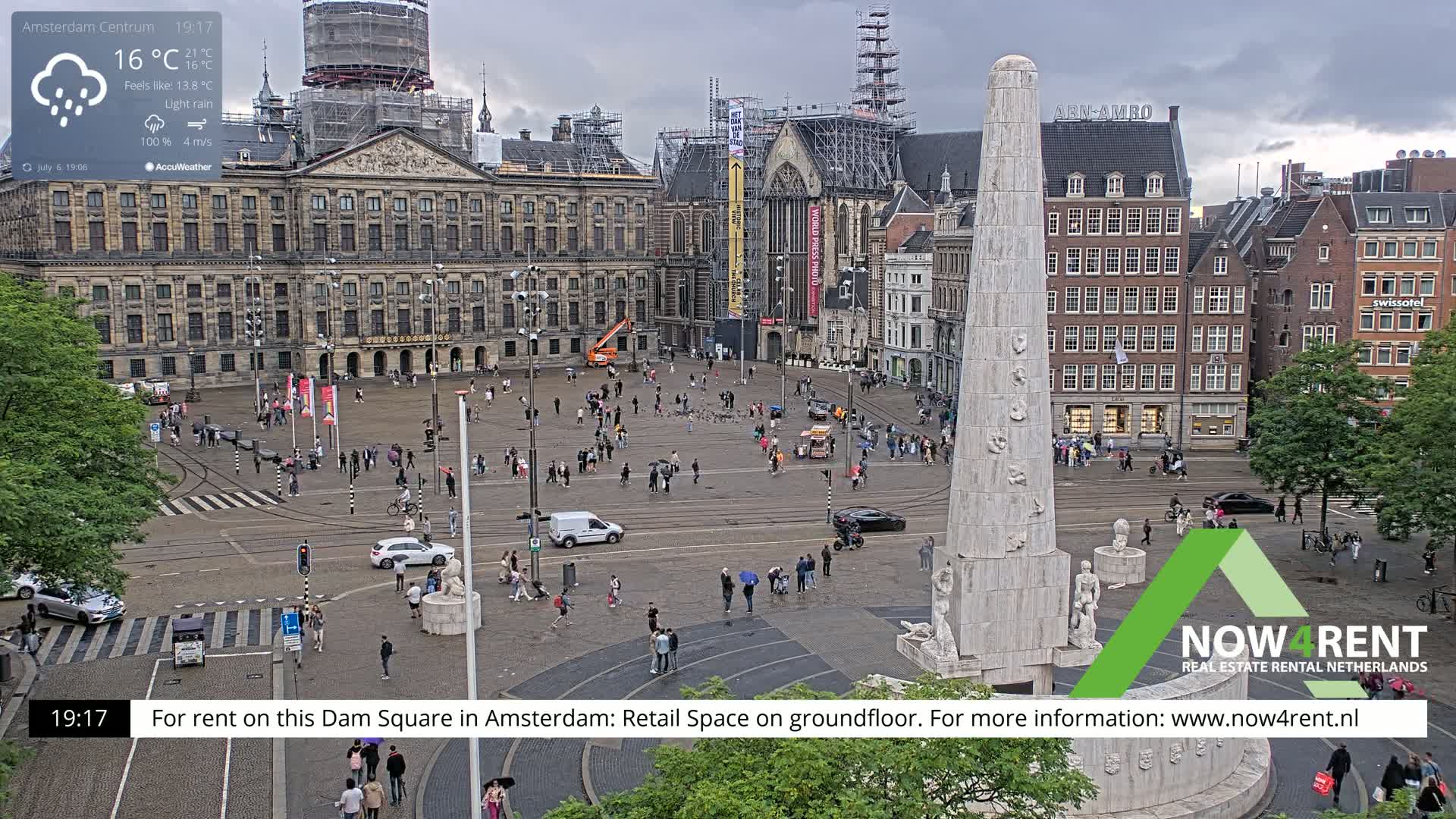 Amsterdam De Dam Square Live Cam - North Holland, Netherlands