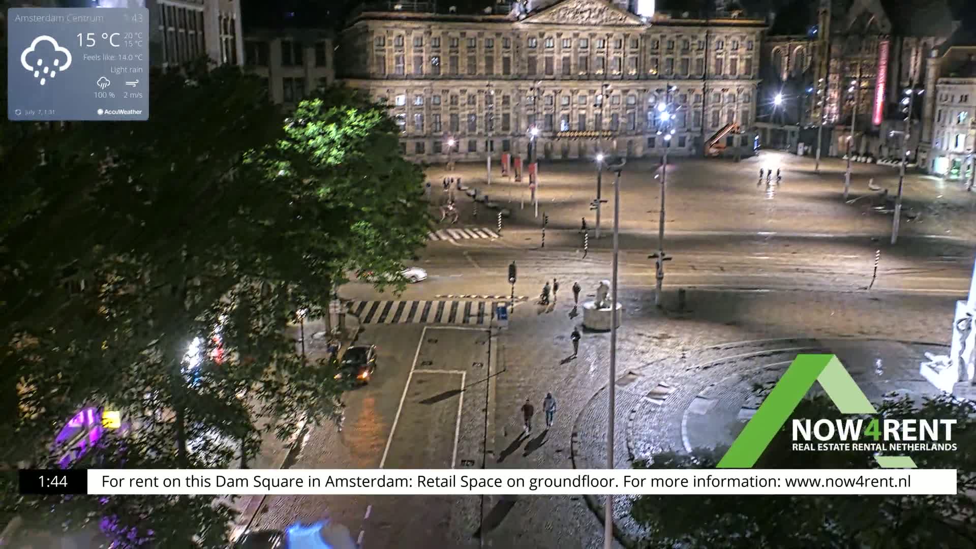 Amsterdam De Dam Square Live Cam - North Holland, Netherlands