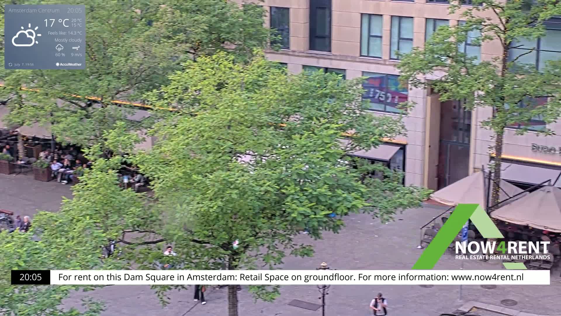 Amsterdam De Dam Square Live Cam - North Holland, Netherlands