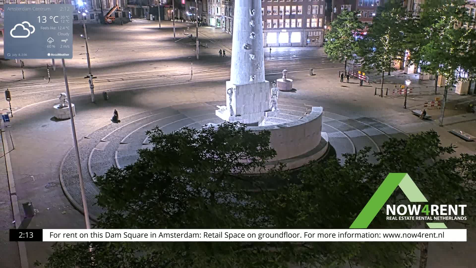 Amsterdam De Dam Square Live Cam - North Holland, Netherlands