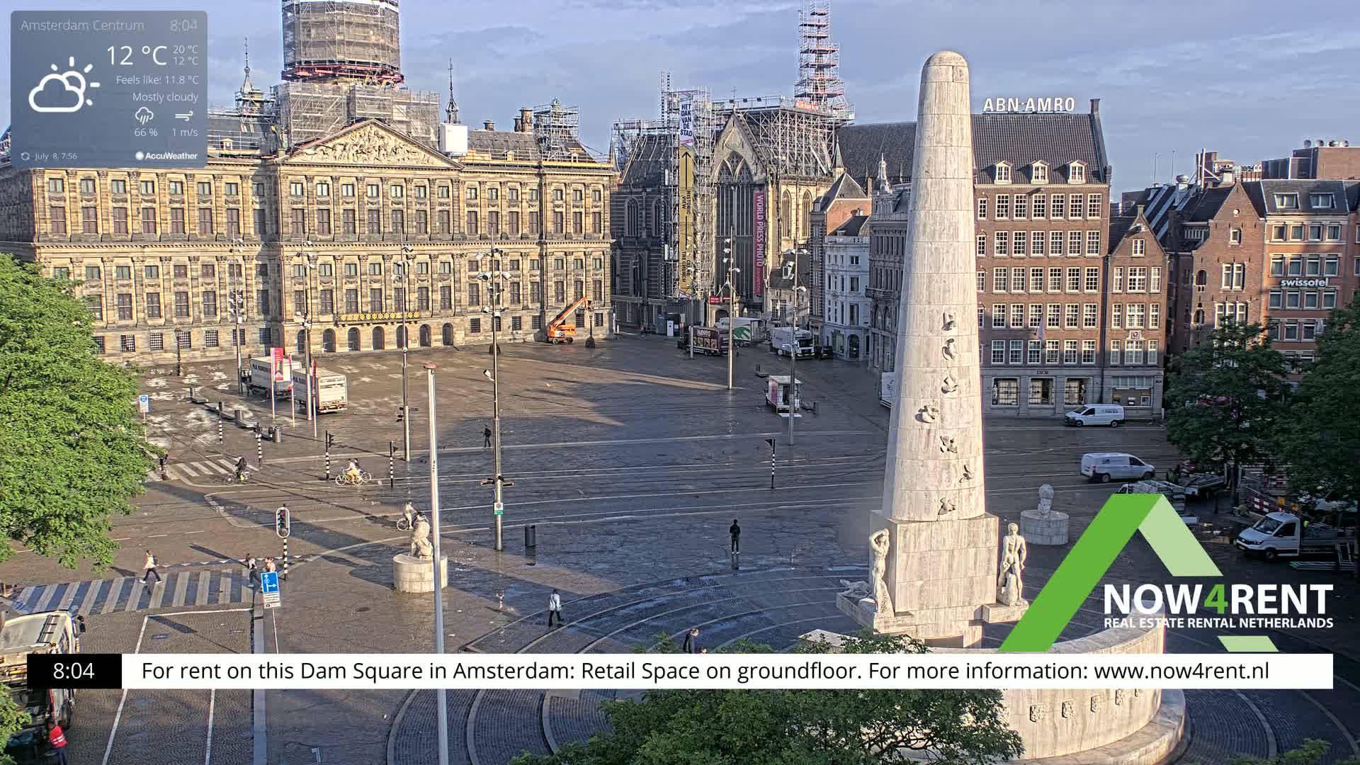 Amsterdam De Dam Square Live Cam - North Holland, Netherlands