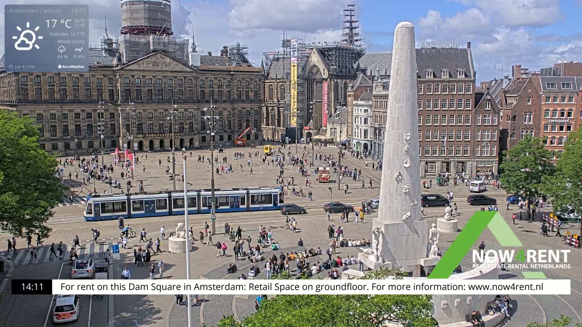 Amsterdam De Dam Square Live Cam - North Holland, Netherlands