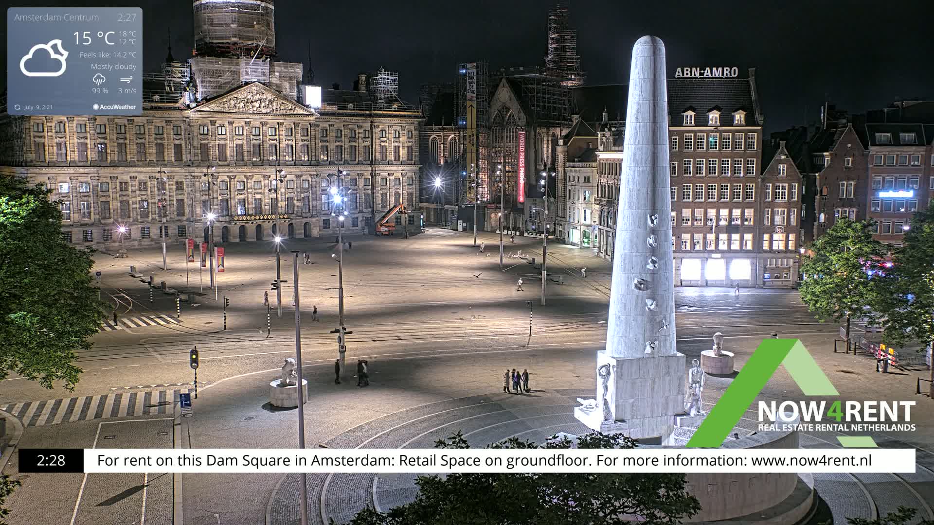 Amsterdam De Dam Square Live Cam - North Holland, Netherlands