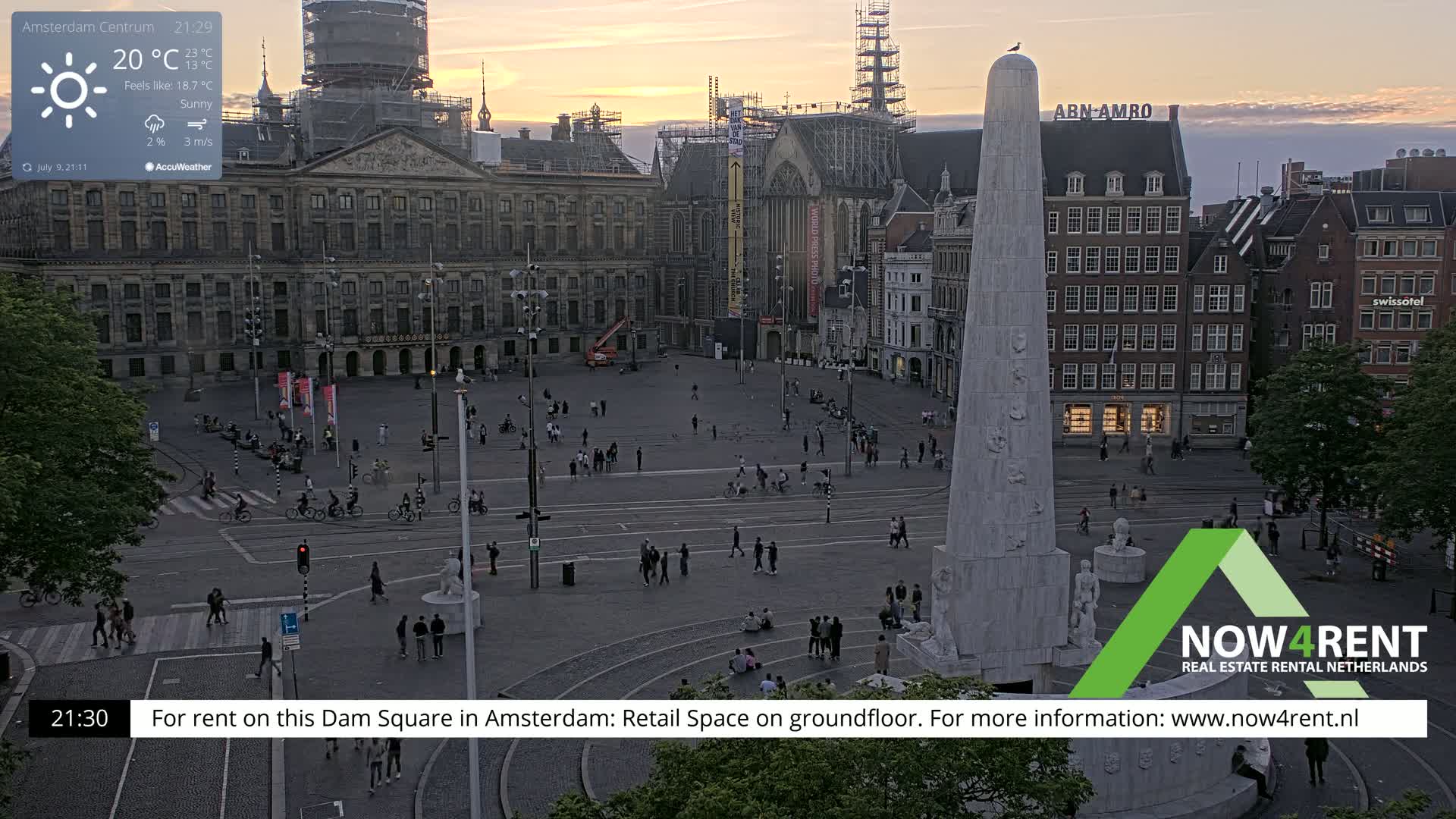 Amsterdam De Dam Square Live Cam - North Holland, Netherlands