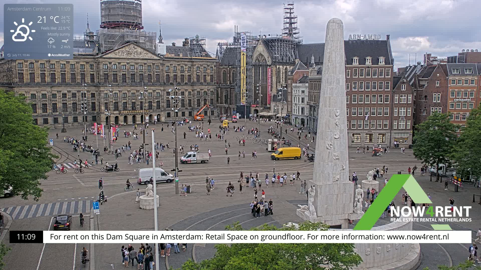 Amsterdam De Dam Square Live Cam - North Holland, Netherlands