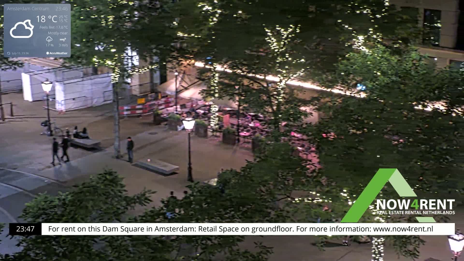 Amsterdam De Dam Square Live Cam - North Holland, Netherlands