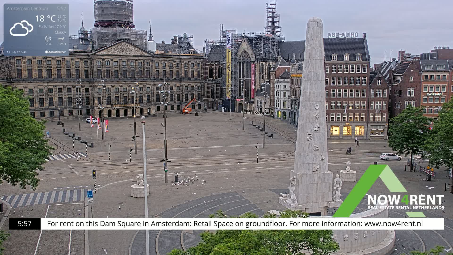 Amsterdam De Dam Square Live Cam - North Holland, Netherlands