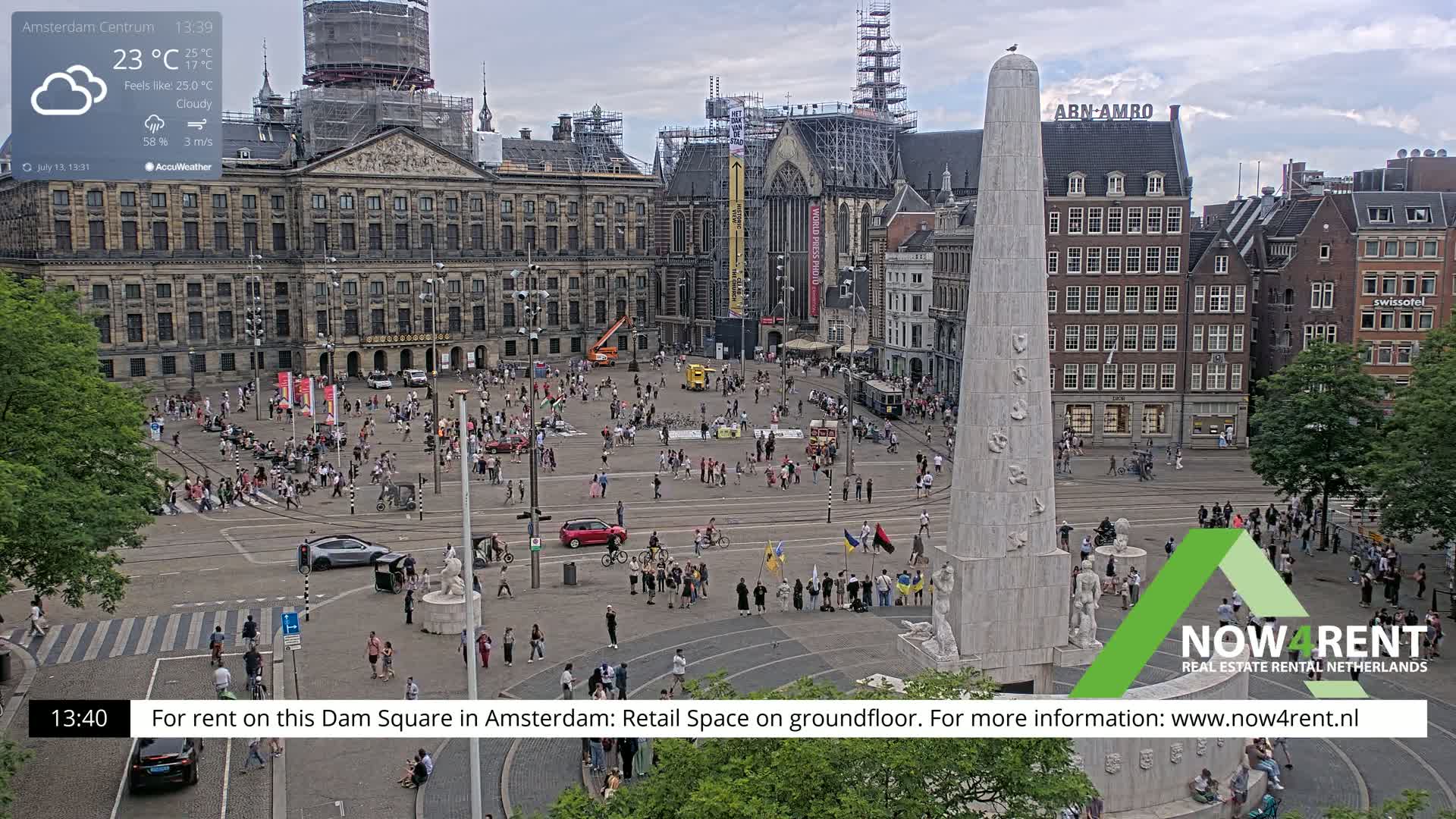 Amsterdam De Dam Square Live Cam - North Holland, Netherlands