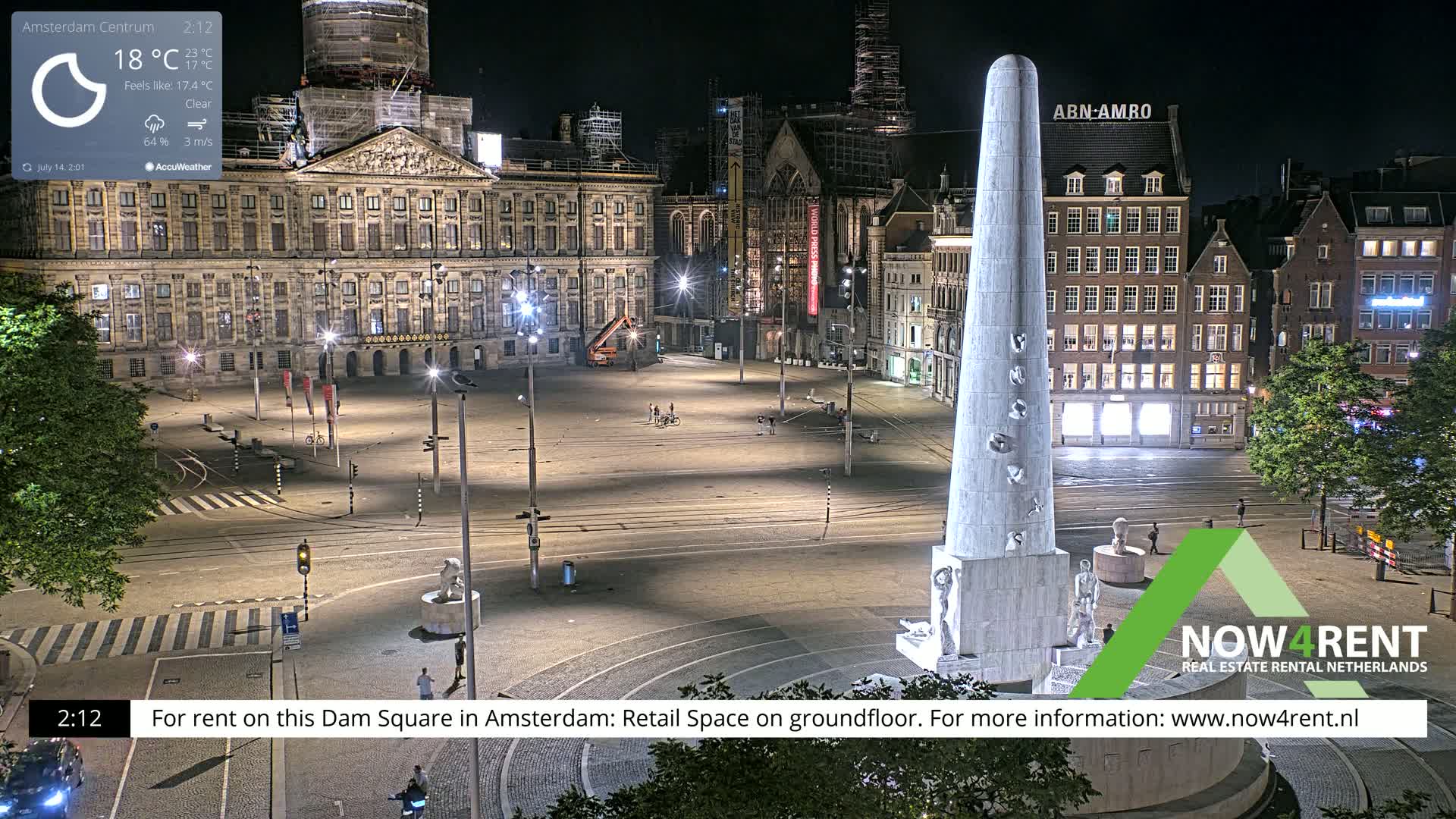 Amsterdam De Dam Square Live Cam - North Holland, Netherlands