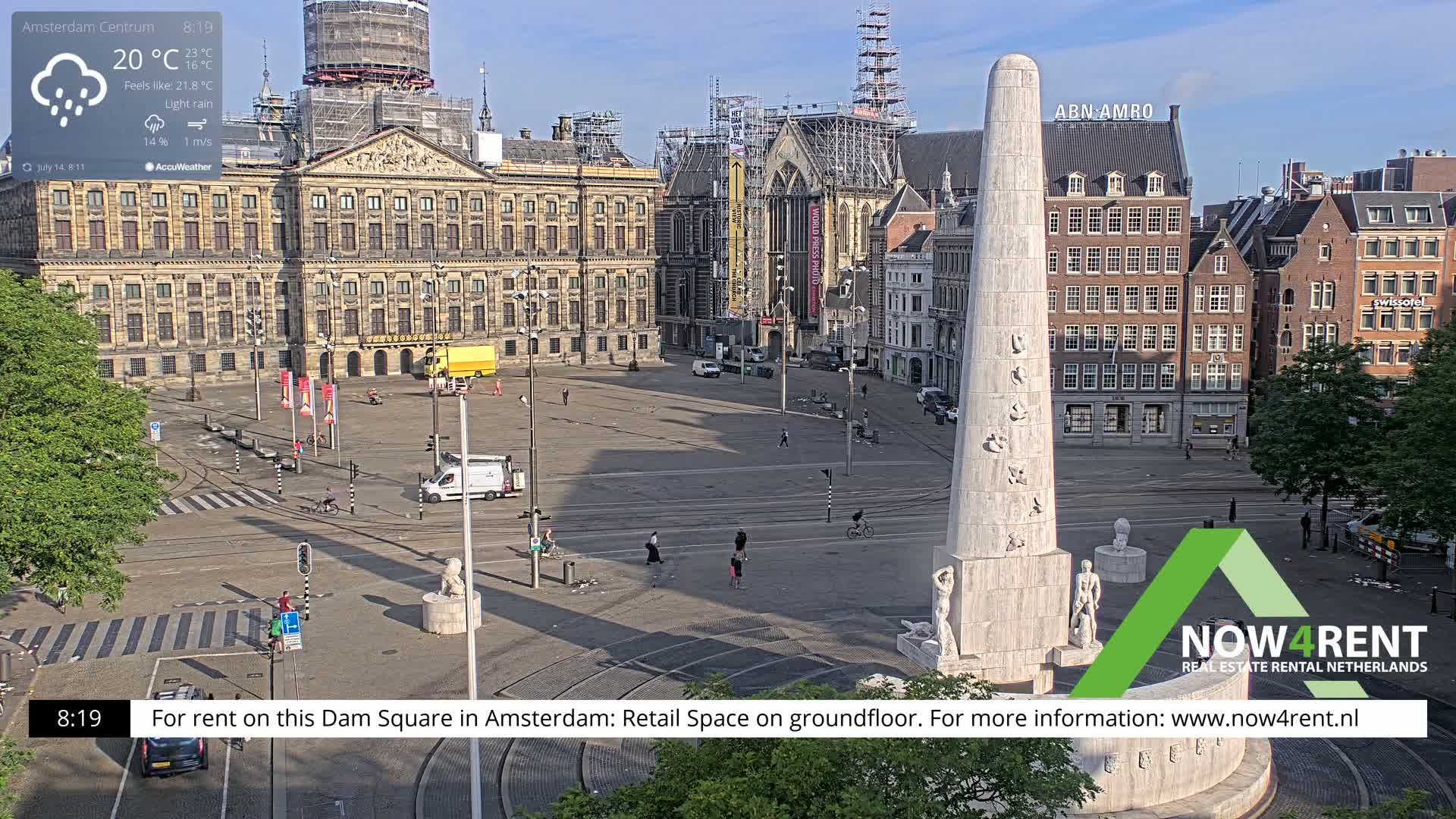 Amsterdam De Dam Square Live Cam - North Holland, Netherlands
