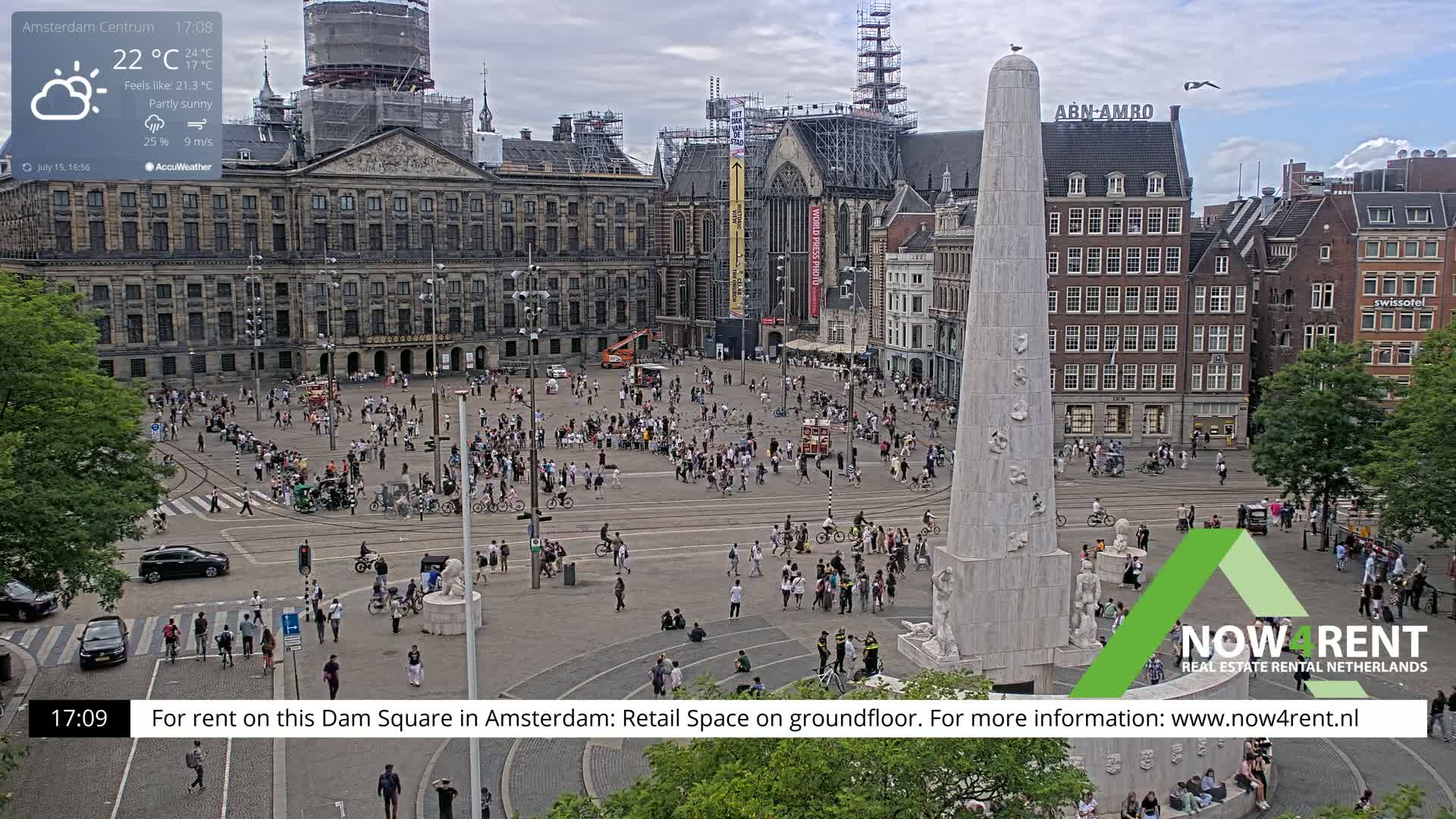 Amsterdam De Dam Square Live Cam - North Holland, Netherlands