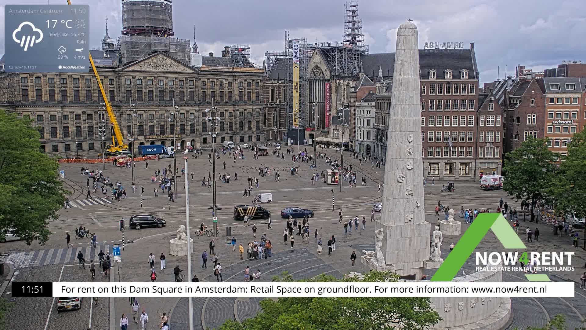 Amsterdam De Dam Square Live Cam - North Holland, Netherlands