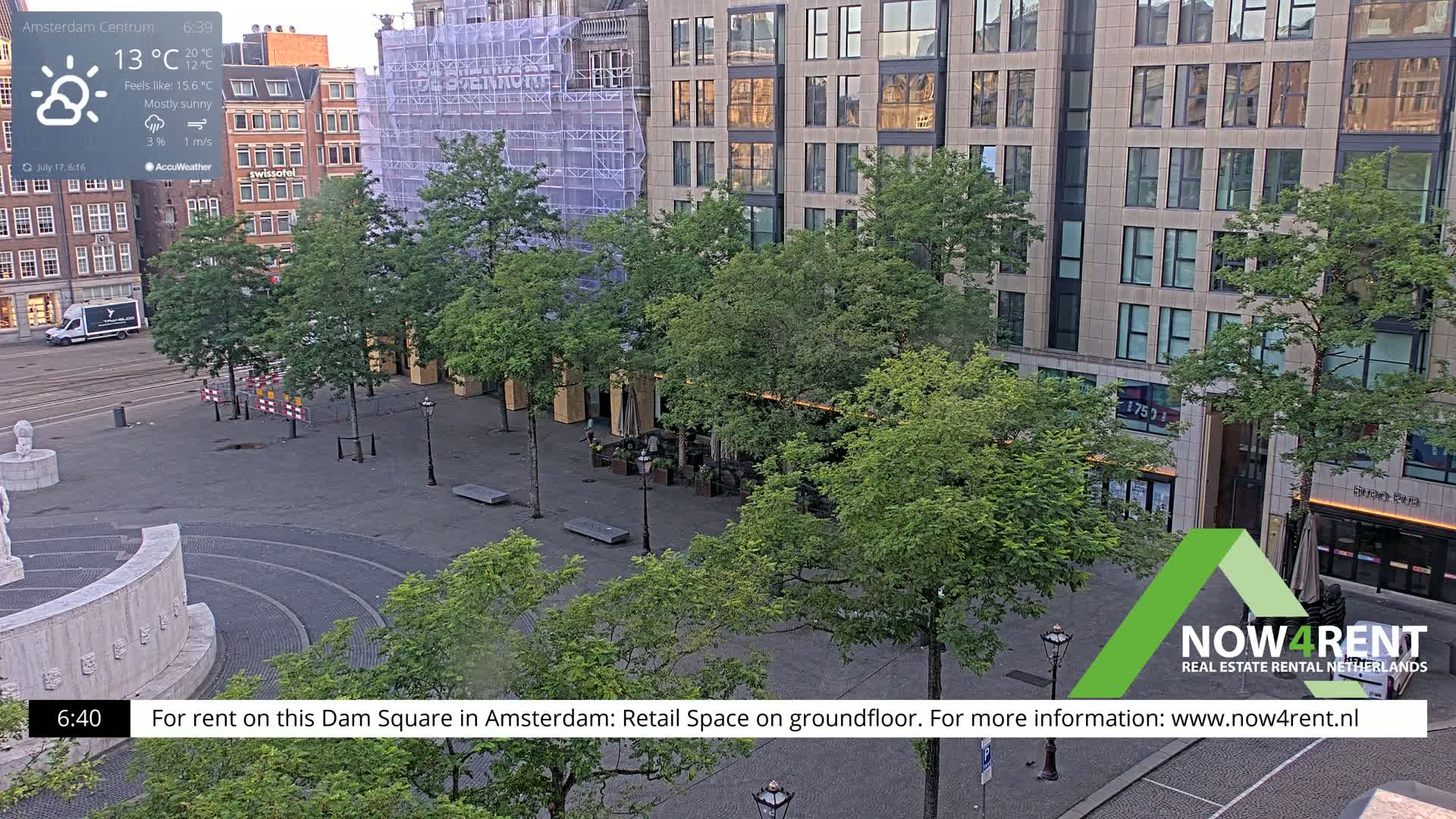 Amsterdam De Dam Square Live Cam - North Holland, Netherlands