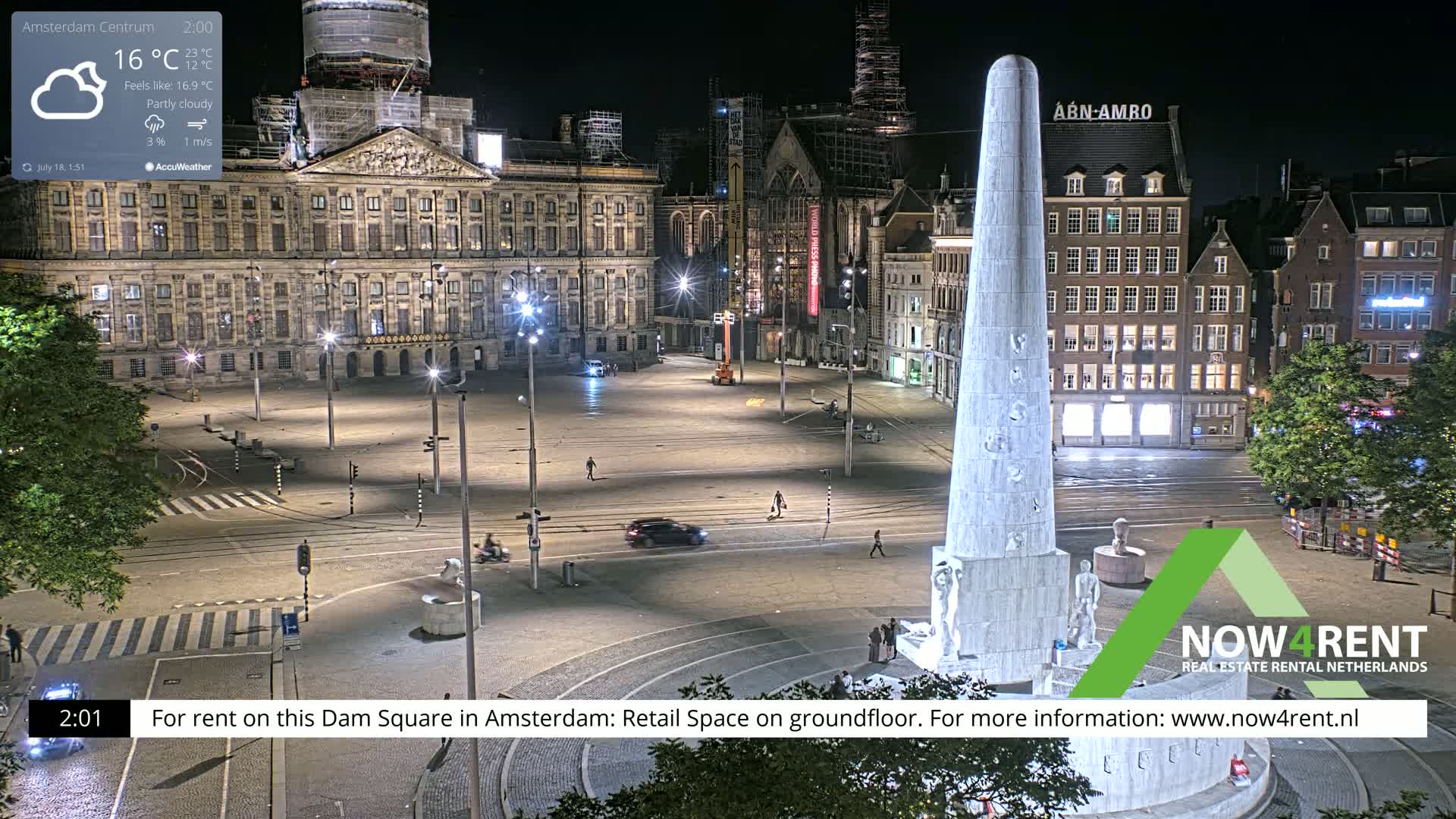 Amsterdam De Dam Square Live Cam - North Holland, Netherlands