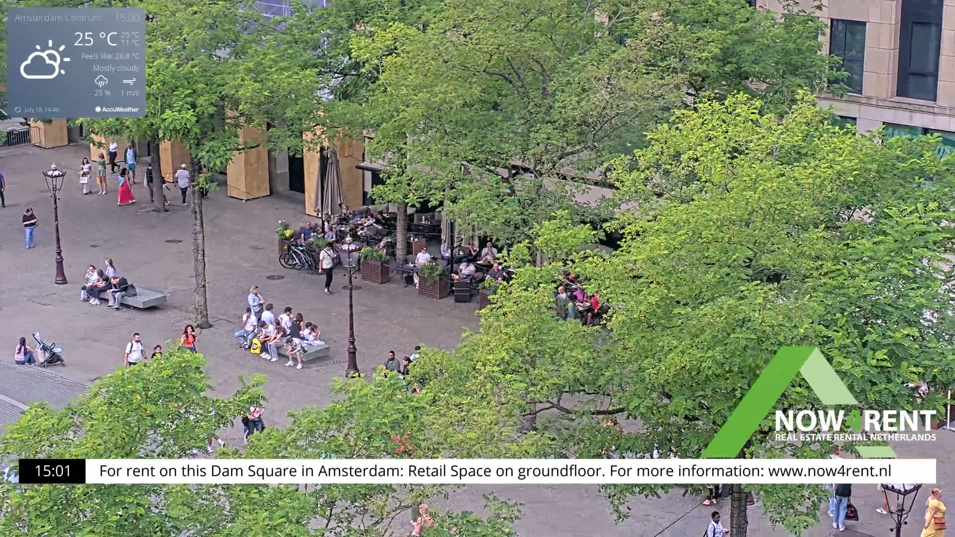 Amsterdam De Dam Square Live Cam - North Holland, Netherlands