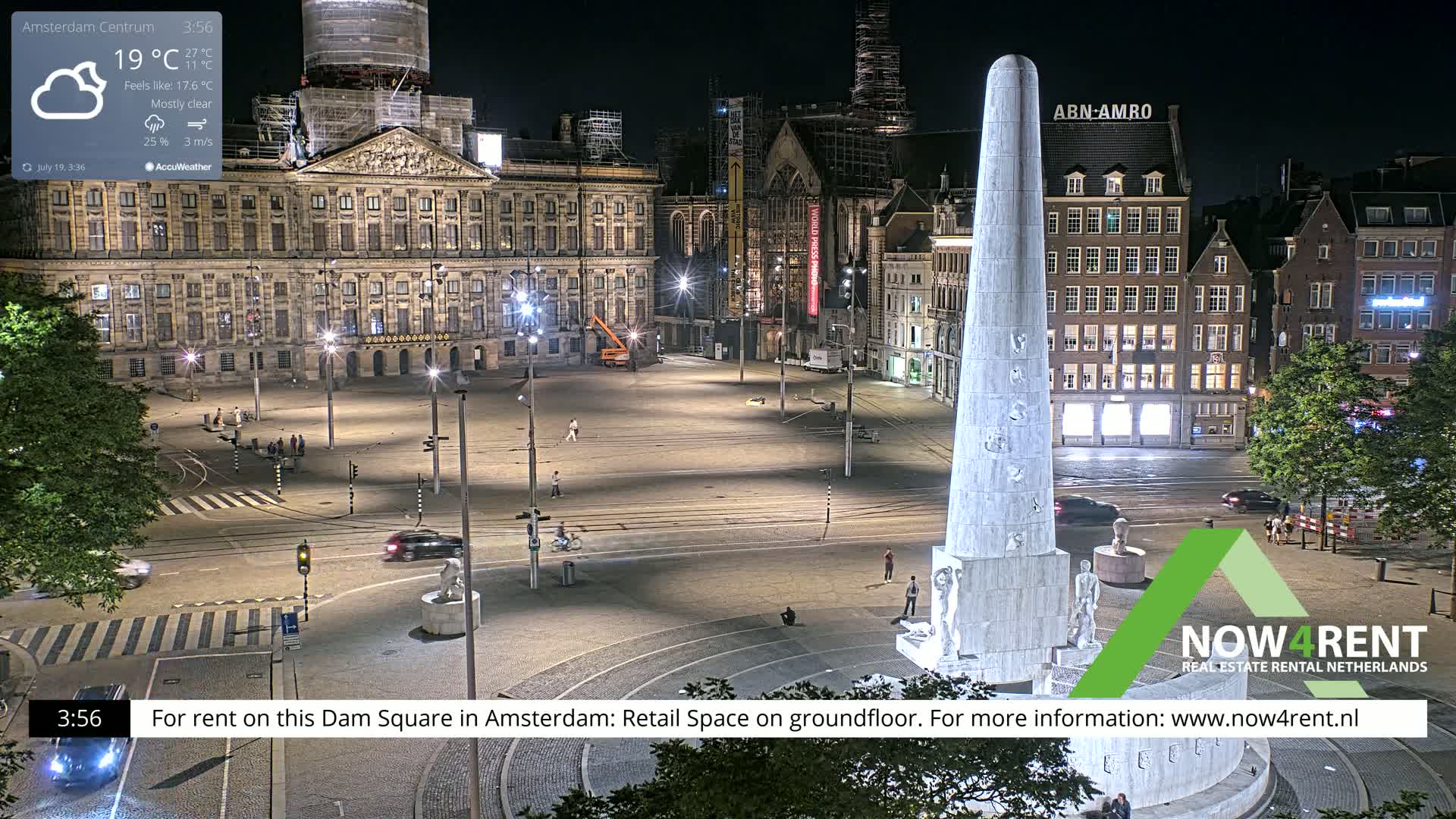 Amsterdam De Dam Square Live Cam - North Holland, Netherlands