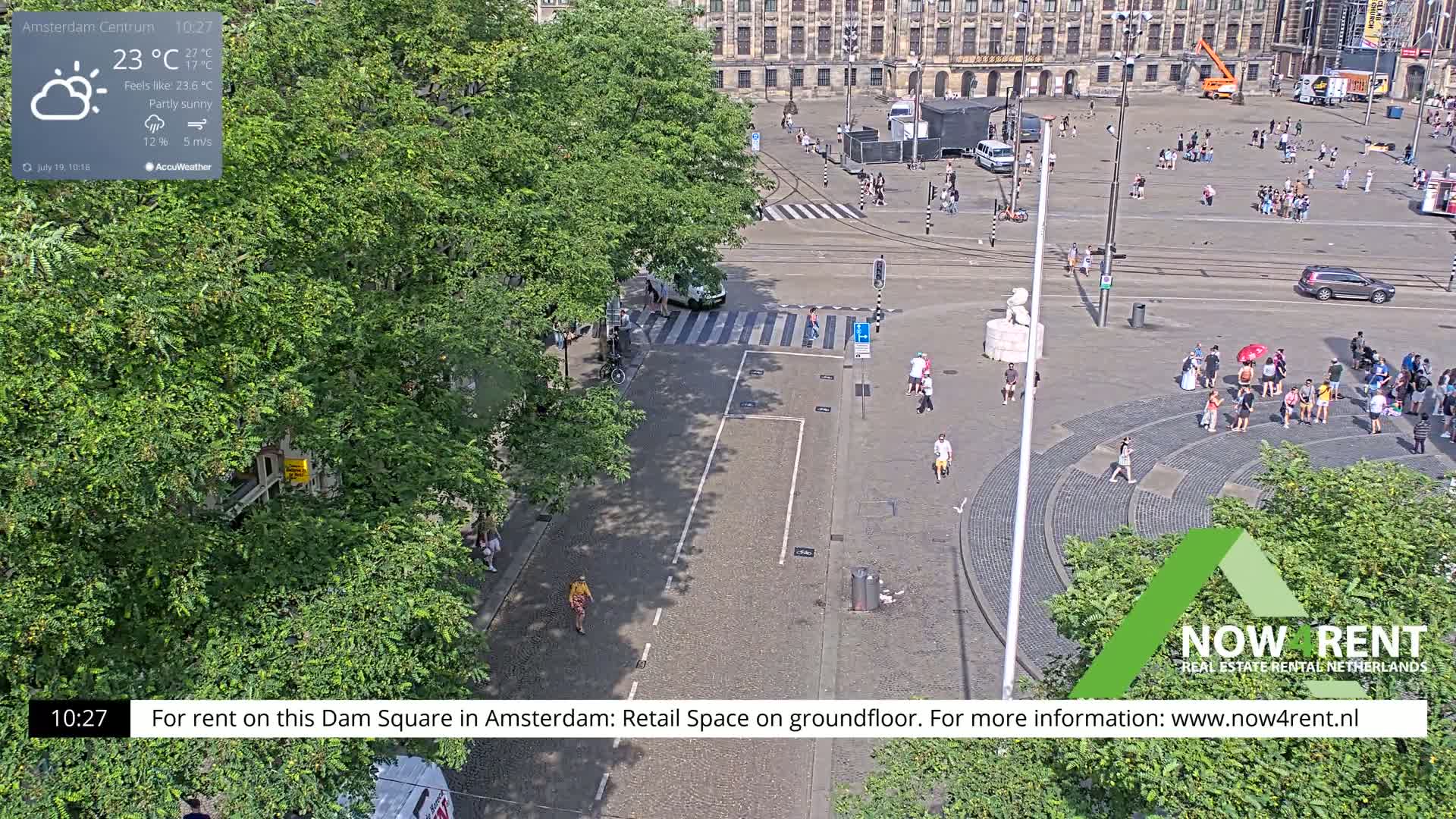 Amsterdam De Dam Square Live Cam - North Holland, Netherlands