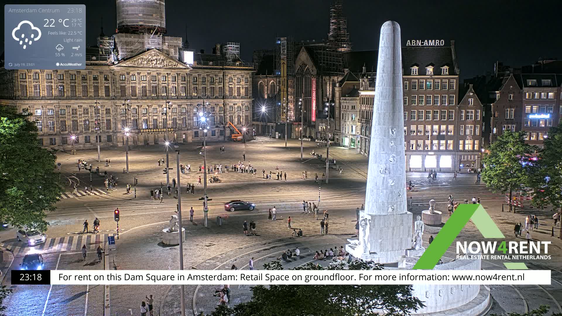 Amsterdam De Dam Square Live Cam - North Holland, Netherlands