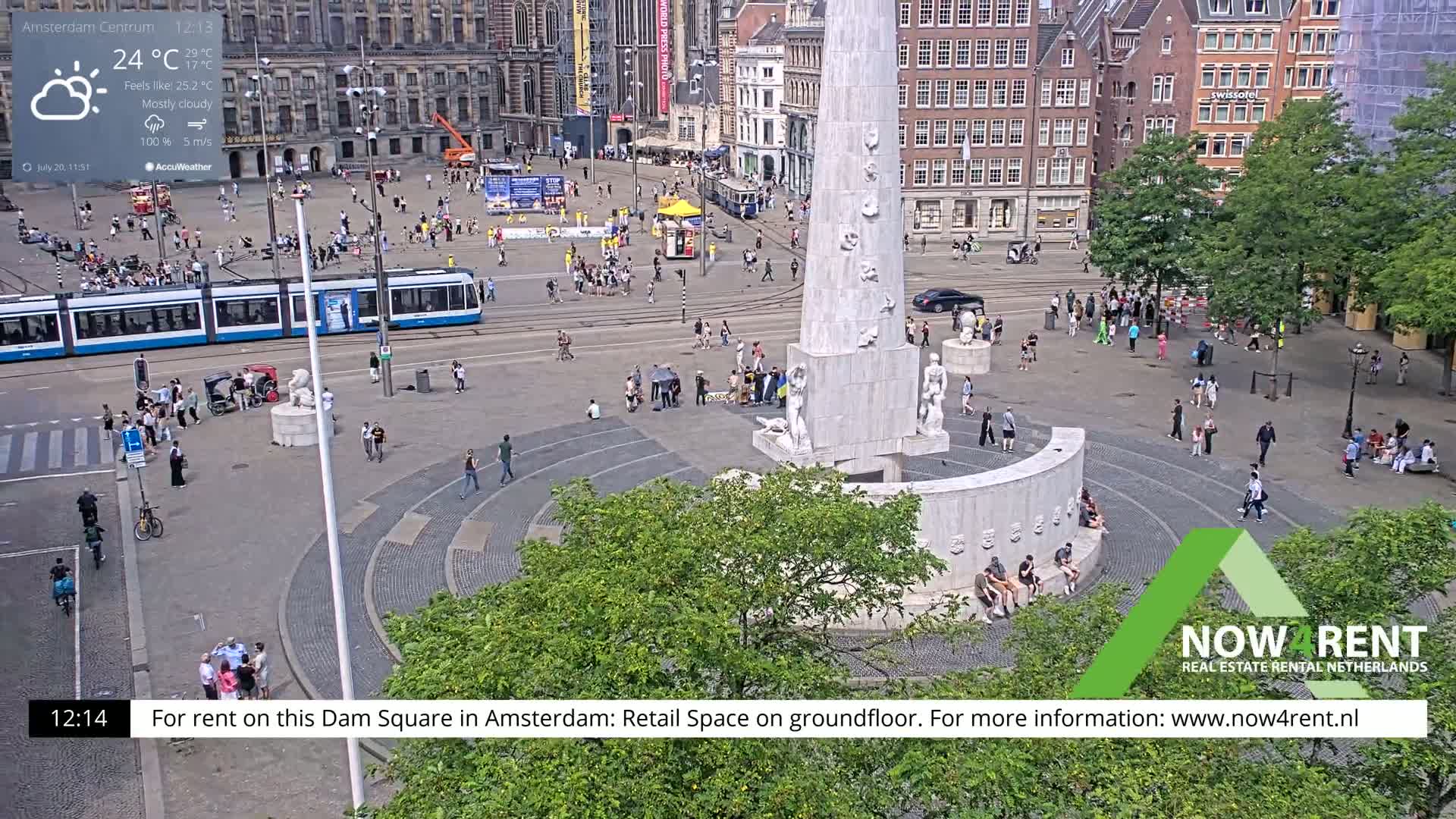 Amsterdam De Dam Square Live Cam - North Holland, Netherlands