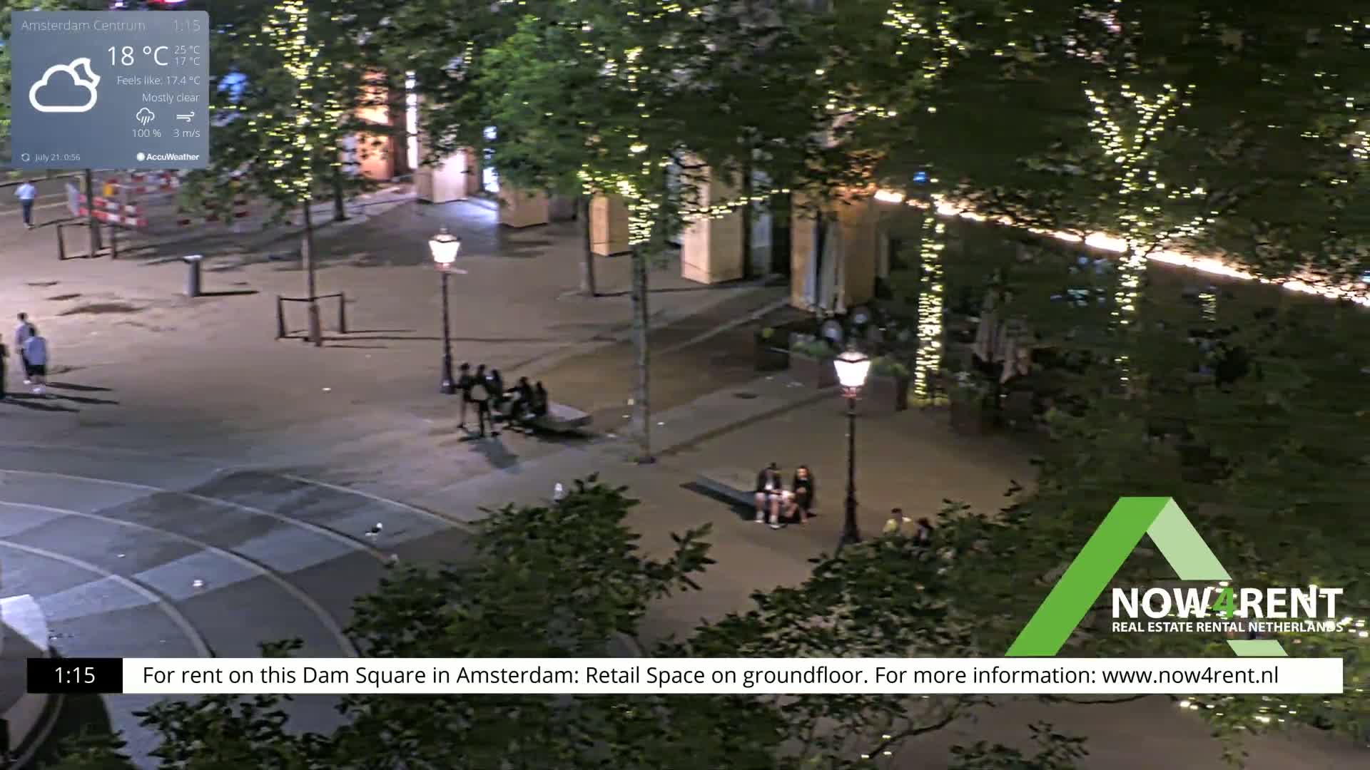 Amsterdam De Dam Square Live Cam - North Holland, Netherlands