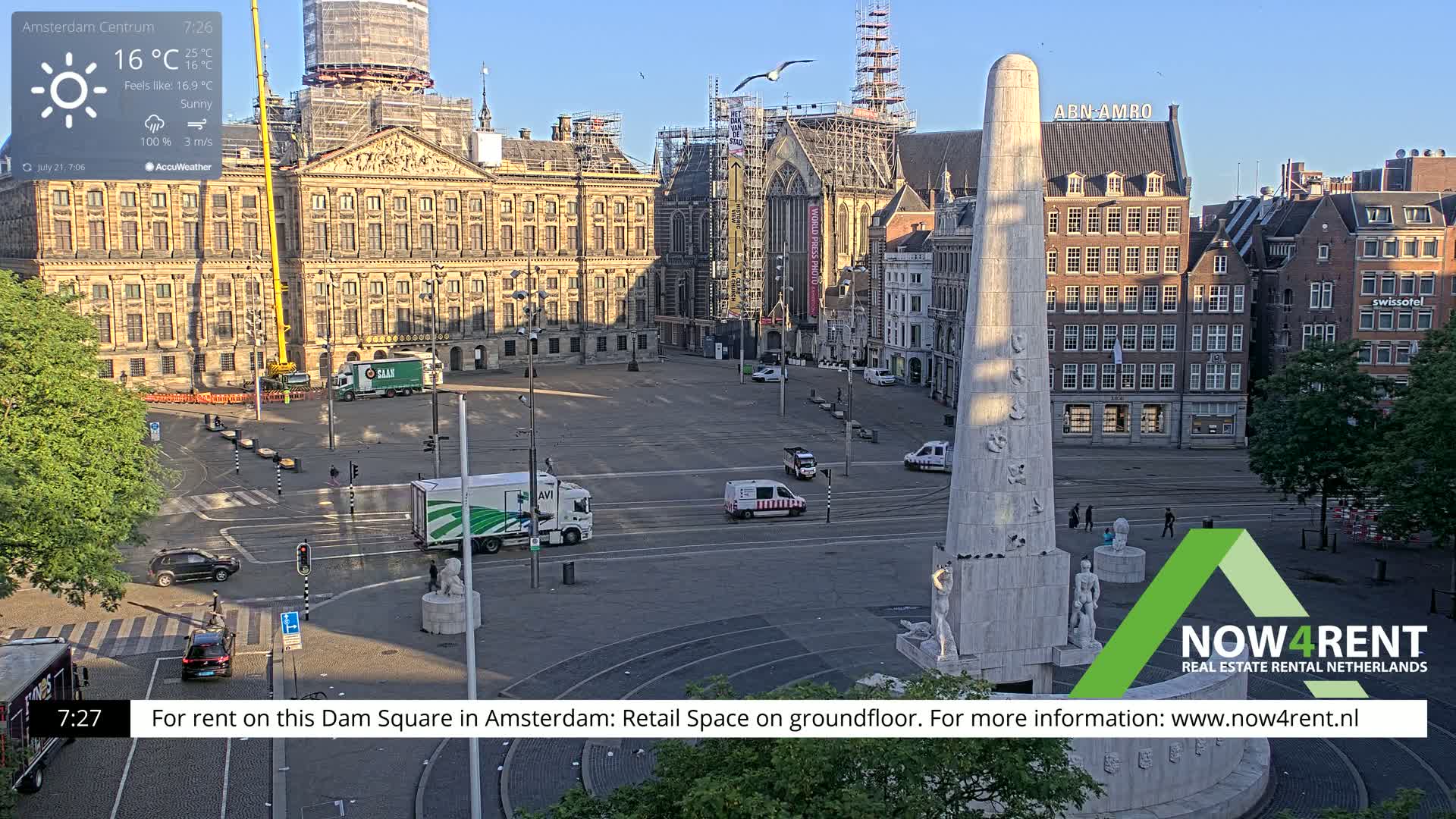Amsterdam De Dam Square Live Cam - North Holland, Netherlands