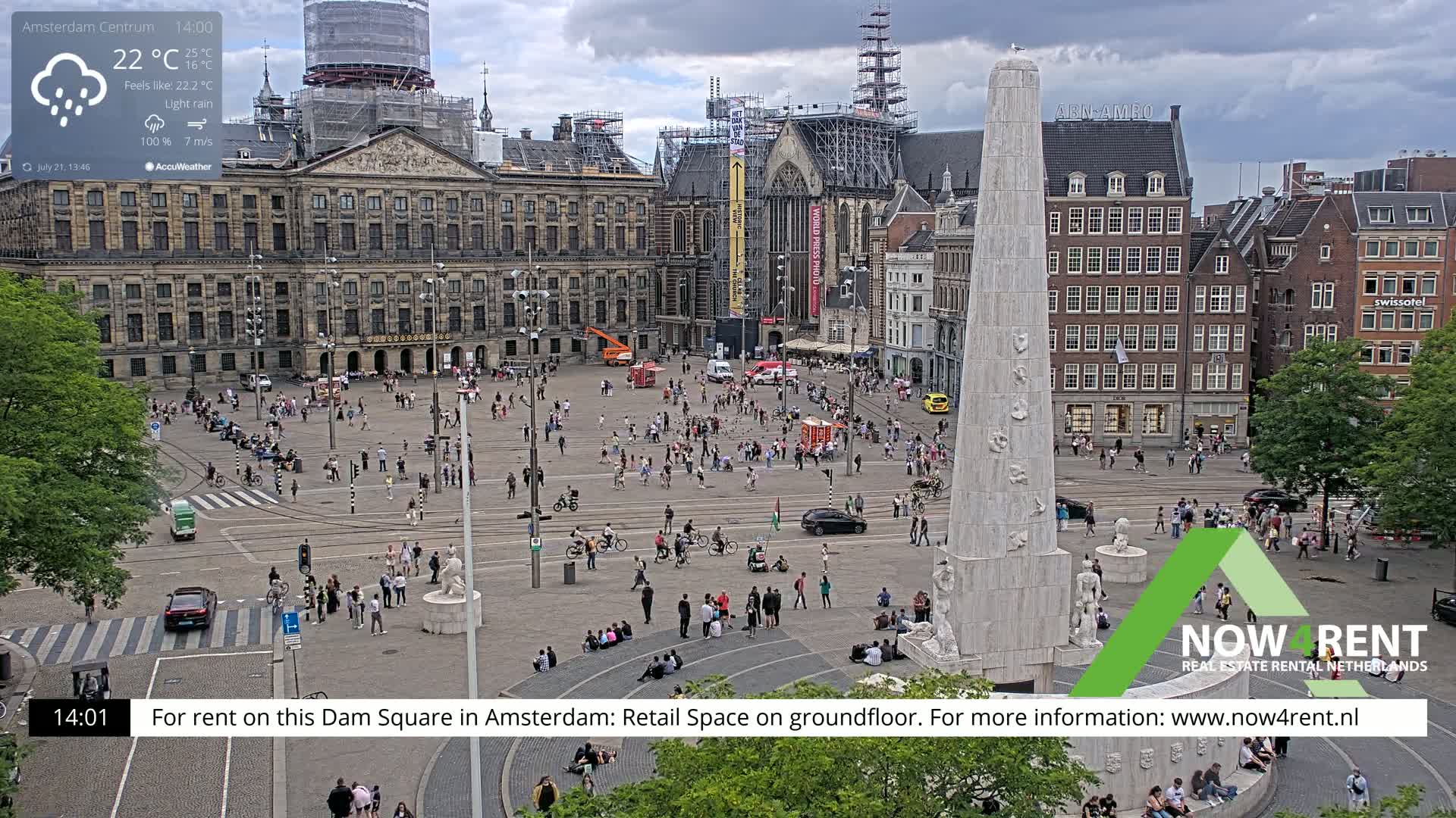 Amsterdam De Dam Square Live Cam - North Holland, Netherlands
