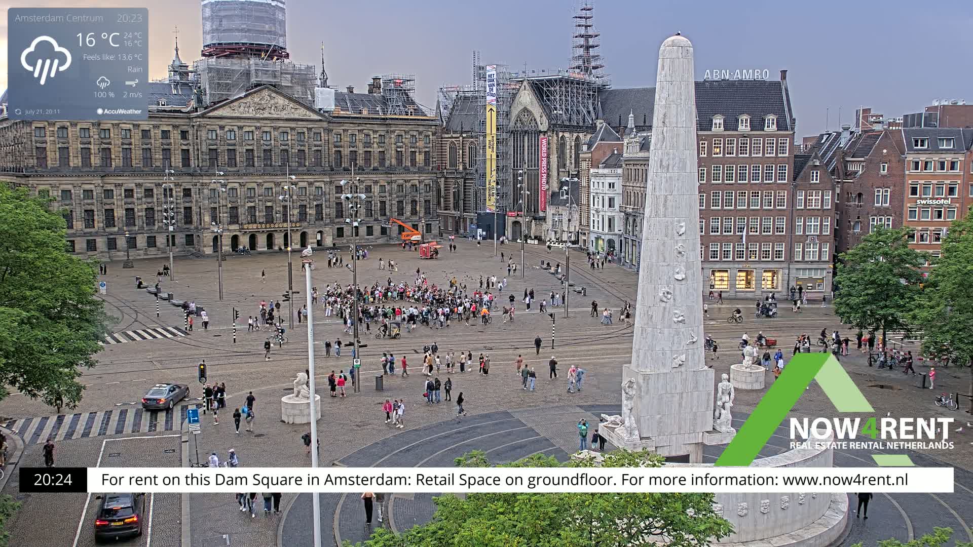 Amsterdam De Dam Square Live Cam - North Holland, Netherlands