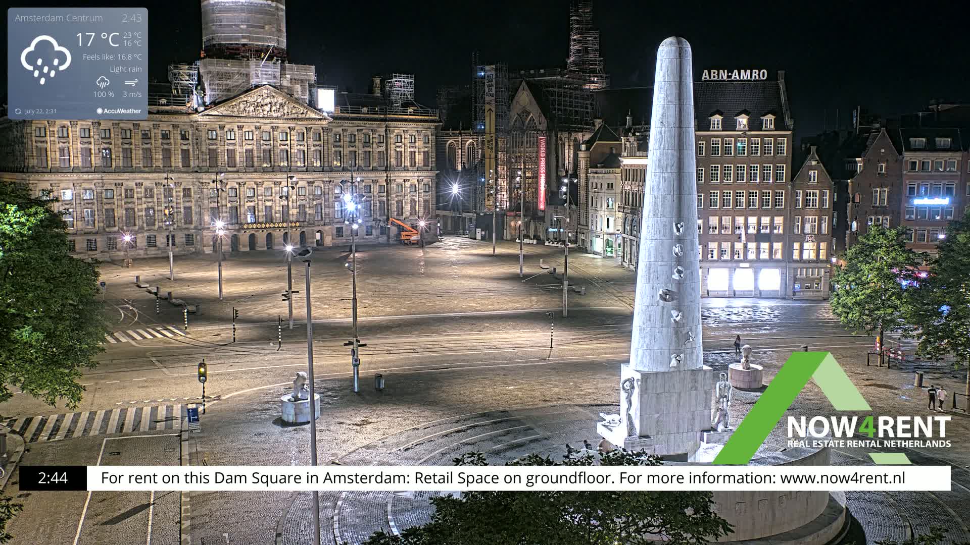 Amsterdam De Dam Square Live Cam - North Holland, Netherlands