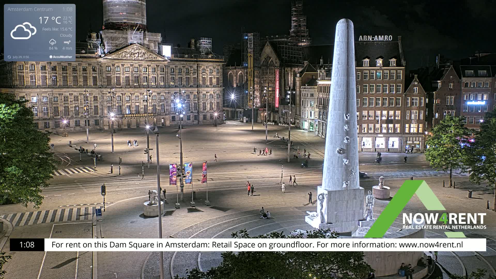 Amsterdam De Dam Square Live Cam - North Holland, Netherlands