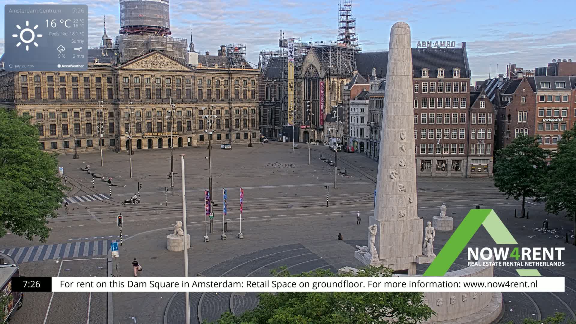 Amsterdam De Dam Square Live Cam - North Holland, Netherlands