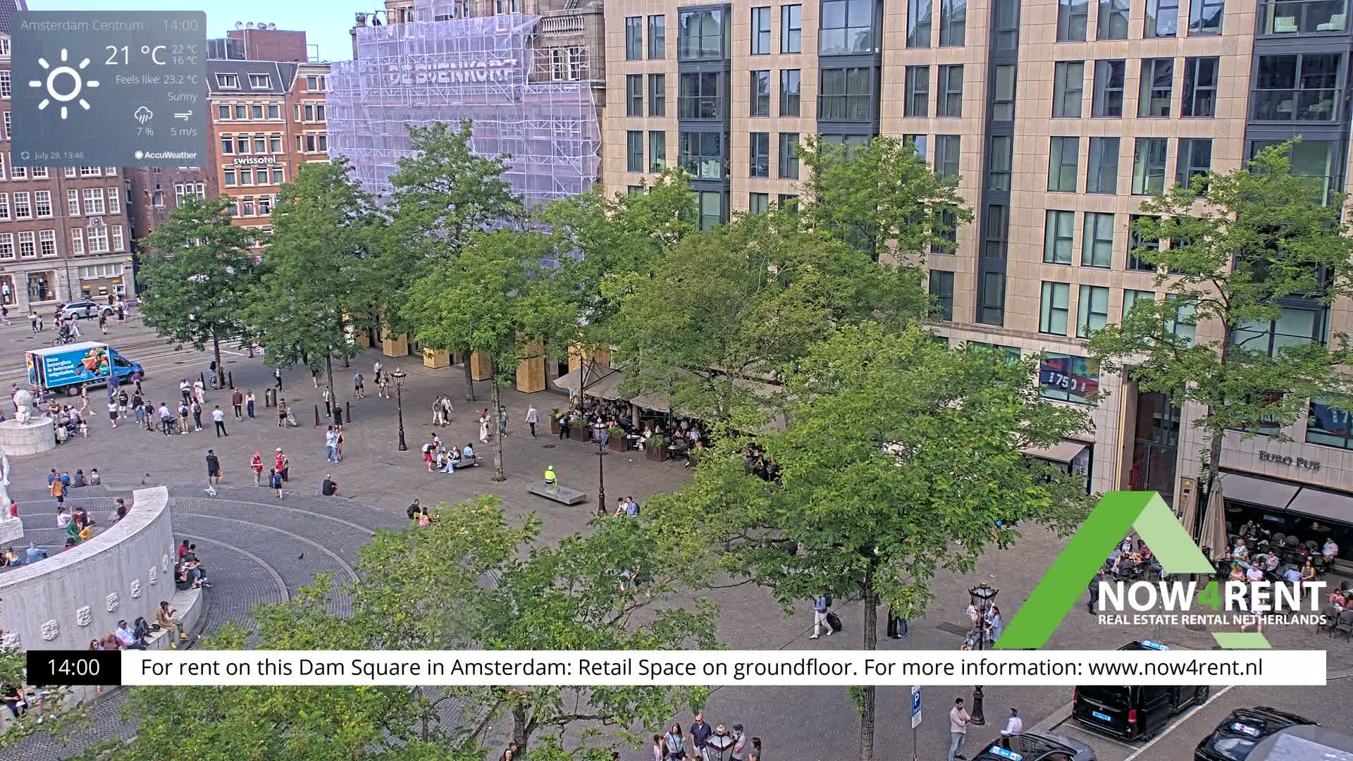Amsterdam De Dam Square Live Cam - North Holland, Netherlands