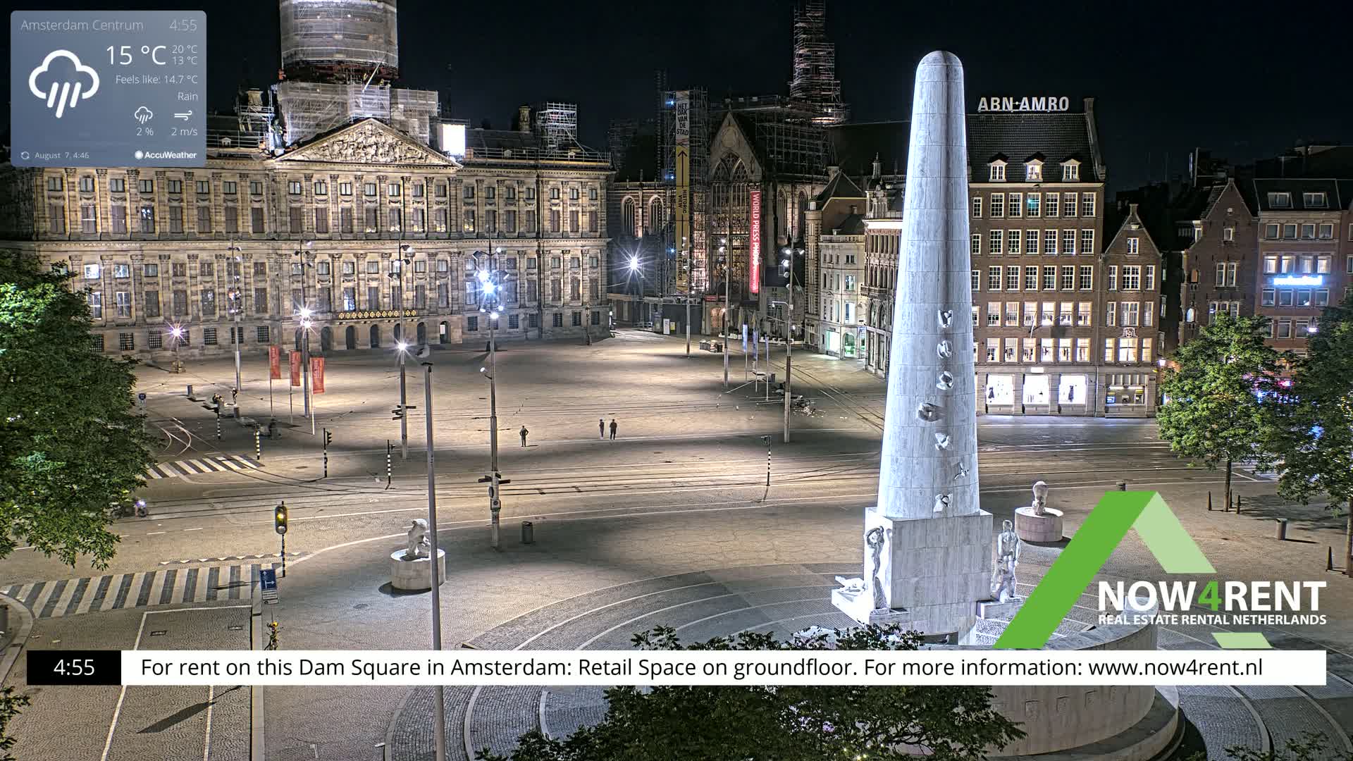 Amsterdam De Dam Square Live Cam - North Holland, Netherlands