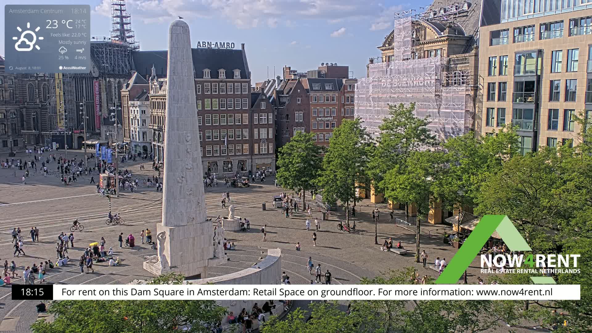 Amsterdam De Dam Square Live Cam - North Holland, Netherlands