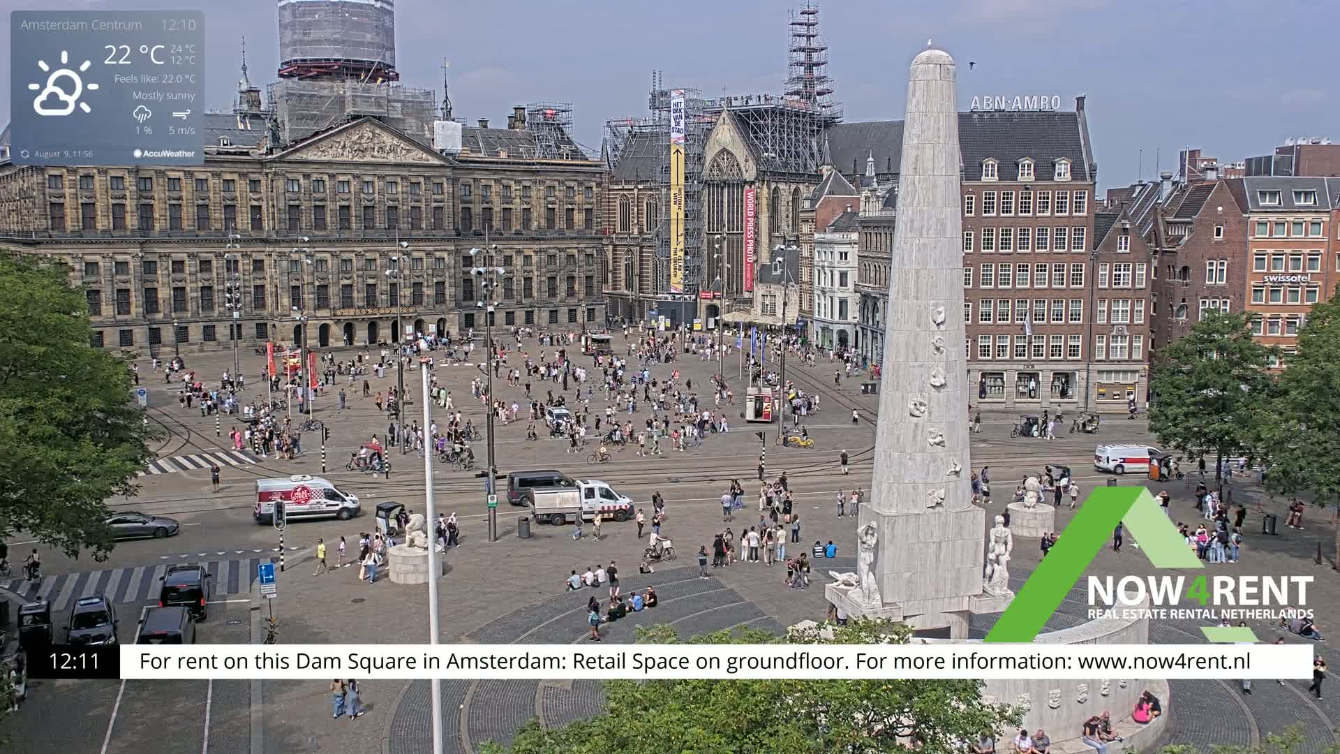 Amsterdam De Dam Square Live Cam - North Holland, Netherlands