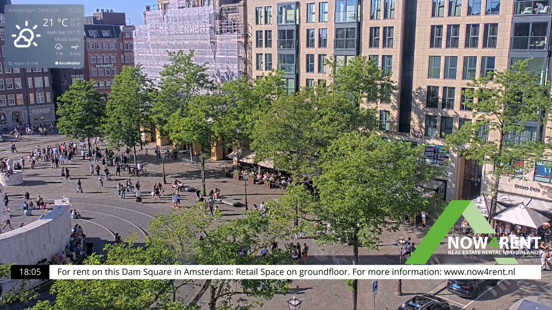 Amsterdam De Dam Square Live Cam - North Holland, Netherlands