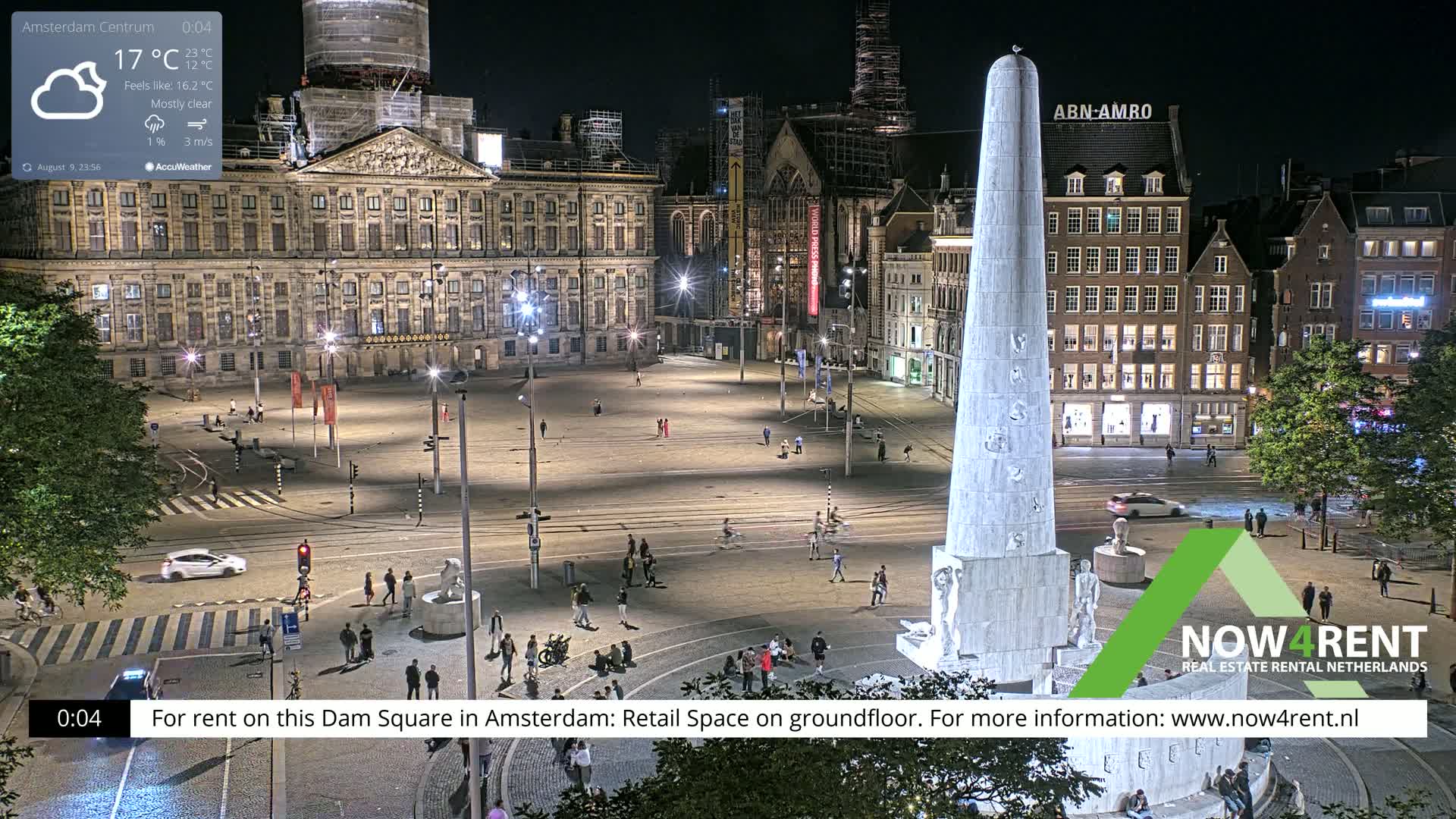 Amsterdam De Dam Square Live Cam - North Holland, Netherlands