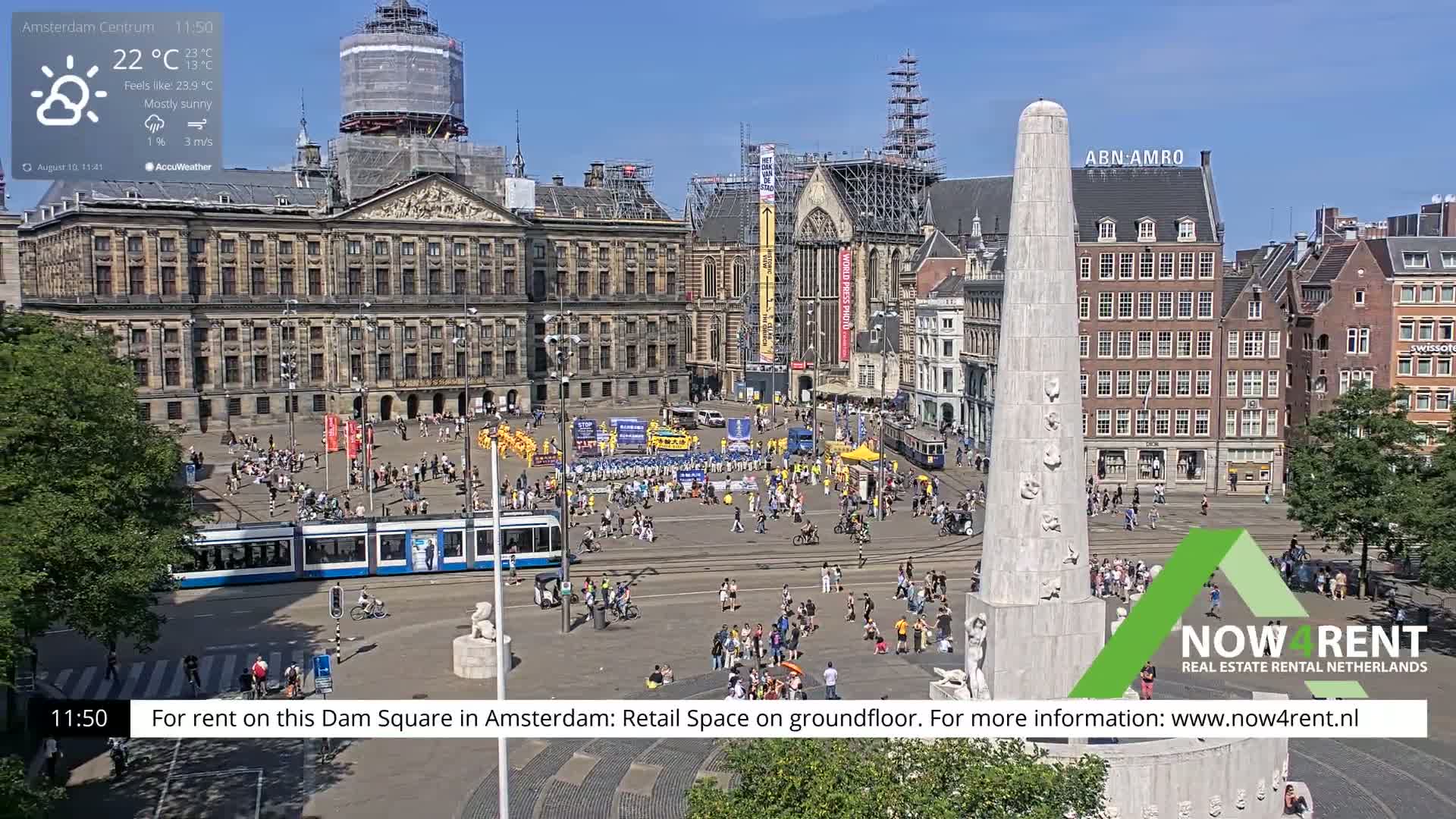Amsterdam De Dam Square Live Cam - North Holland, Netherlands