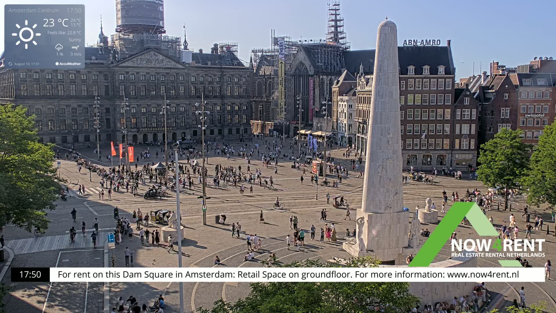 Amsterdam De Dam Square Live Cam - North Holland, Netherlands
